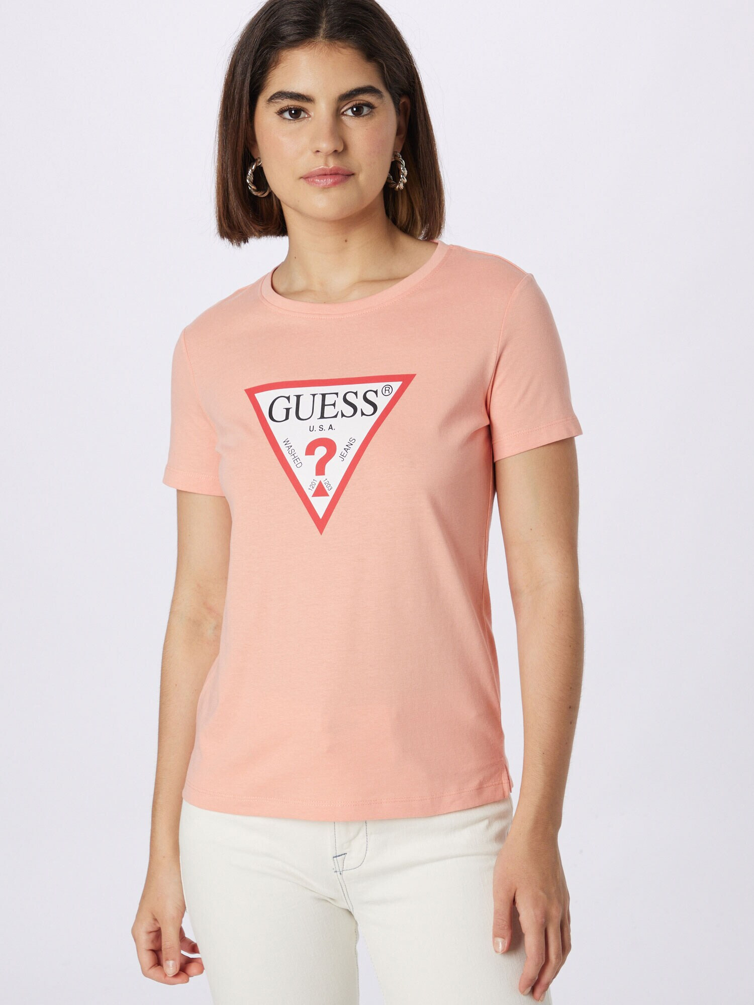 GUESS Tricou roz / roșu / negru / alb - Pled.ro