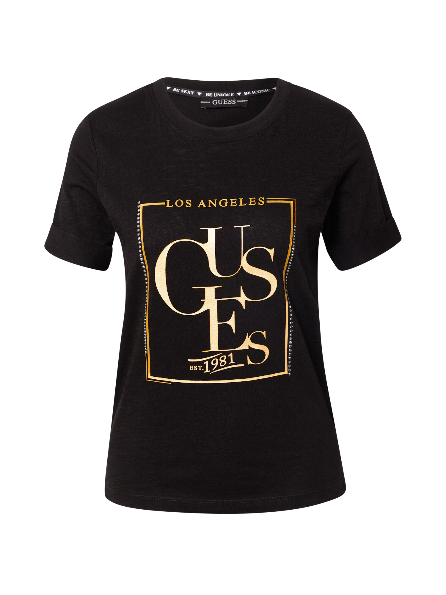 GUESS Tricou 'Simonne' auriu / negru - Pled.ro