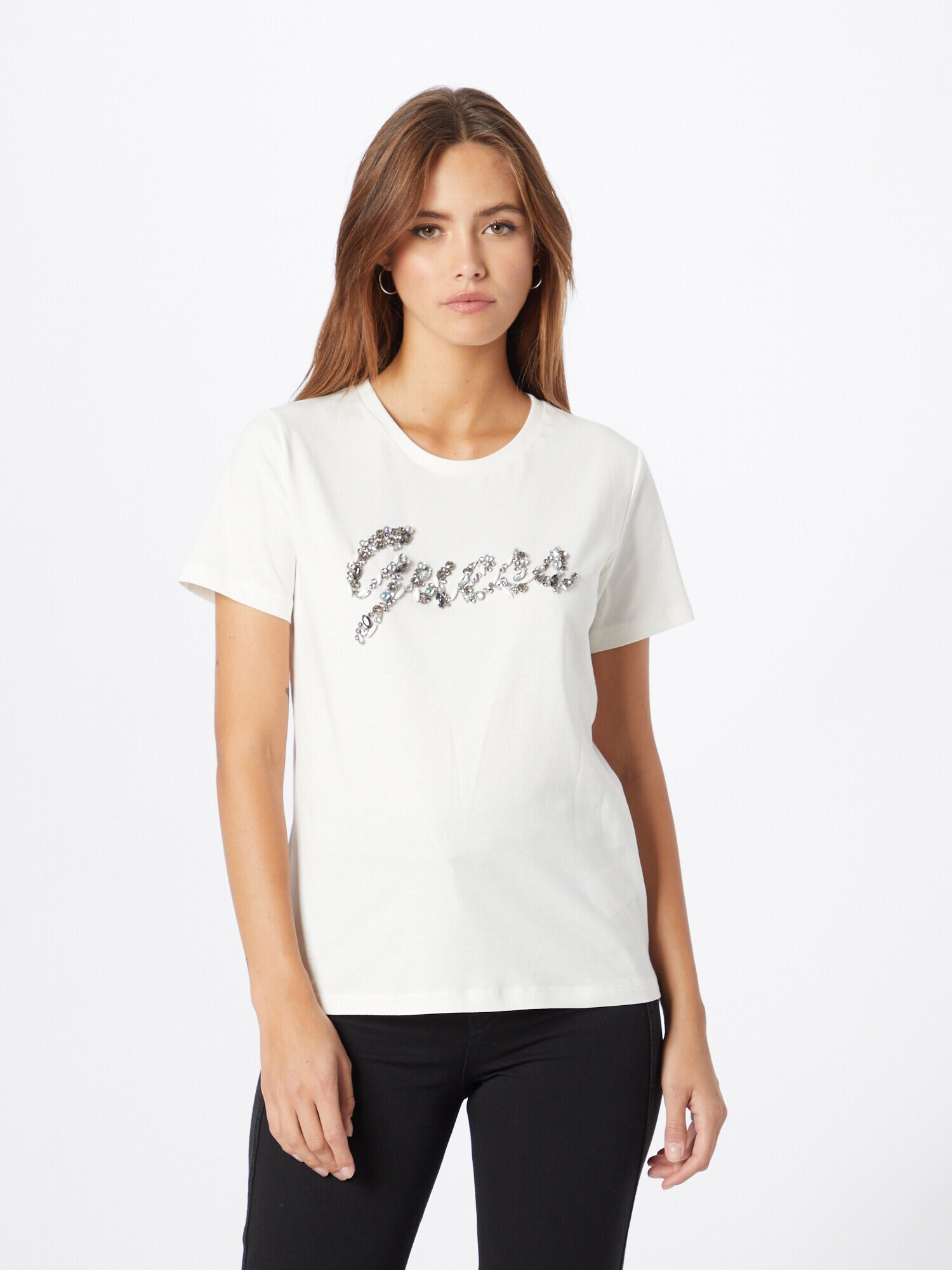 GUESS Tricou transparent / alb - Pled.ro