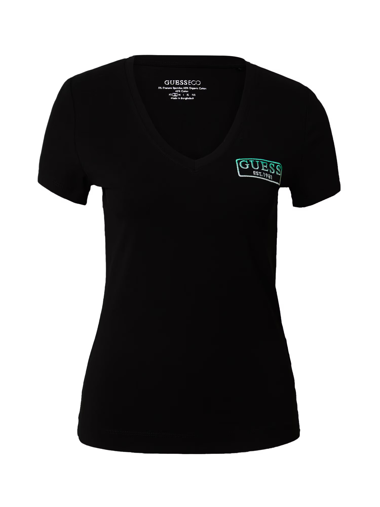 GUESS Tricou verde jad / negru / alb - Pled.ro