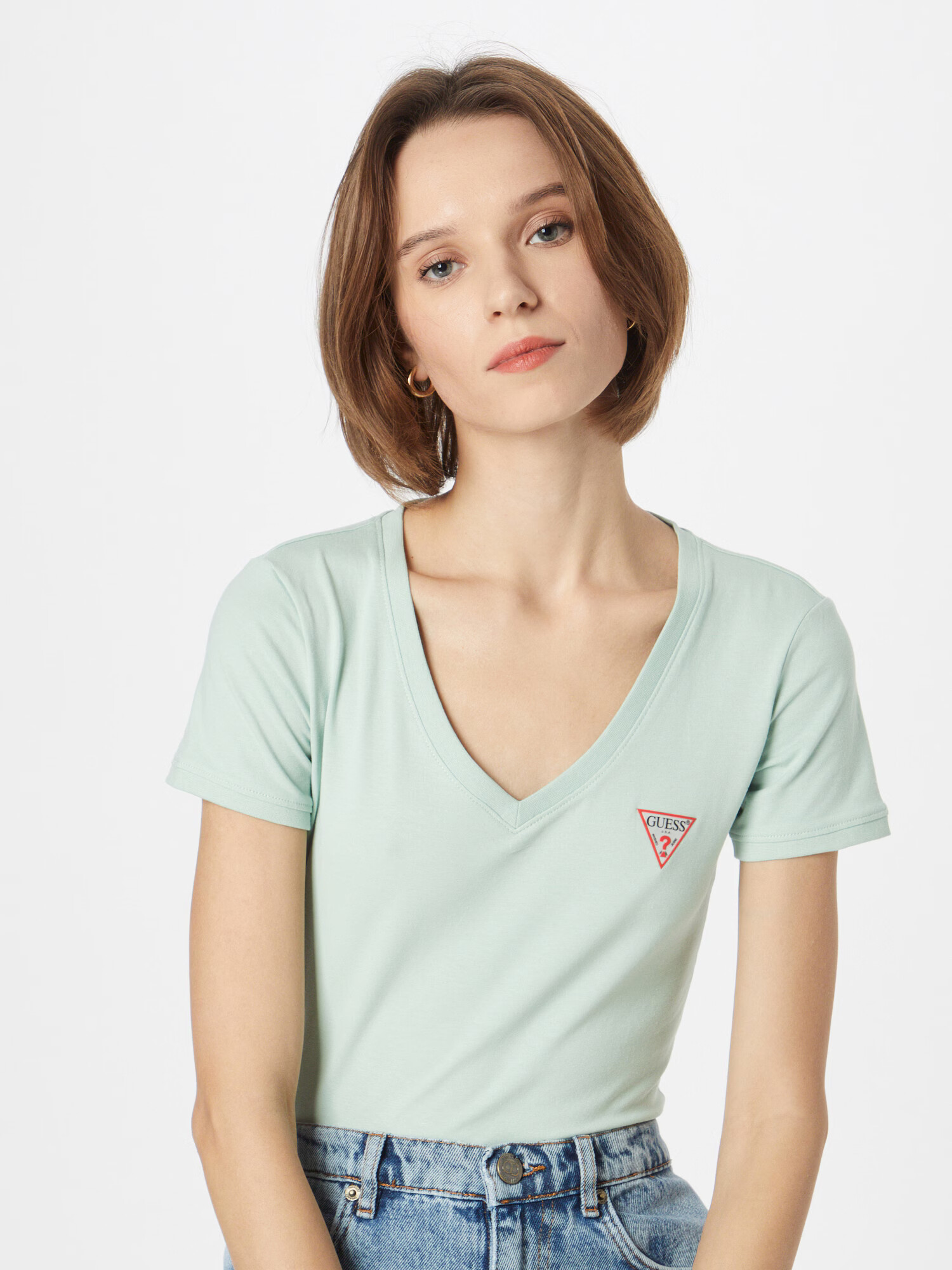 GUESS Tricou verde mentă / roșu / negru - Pled.ro