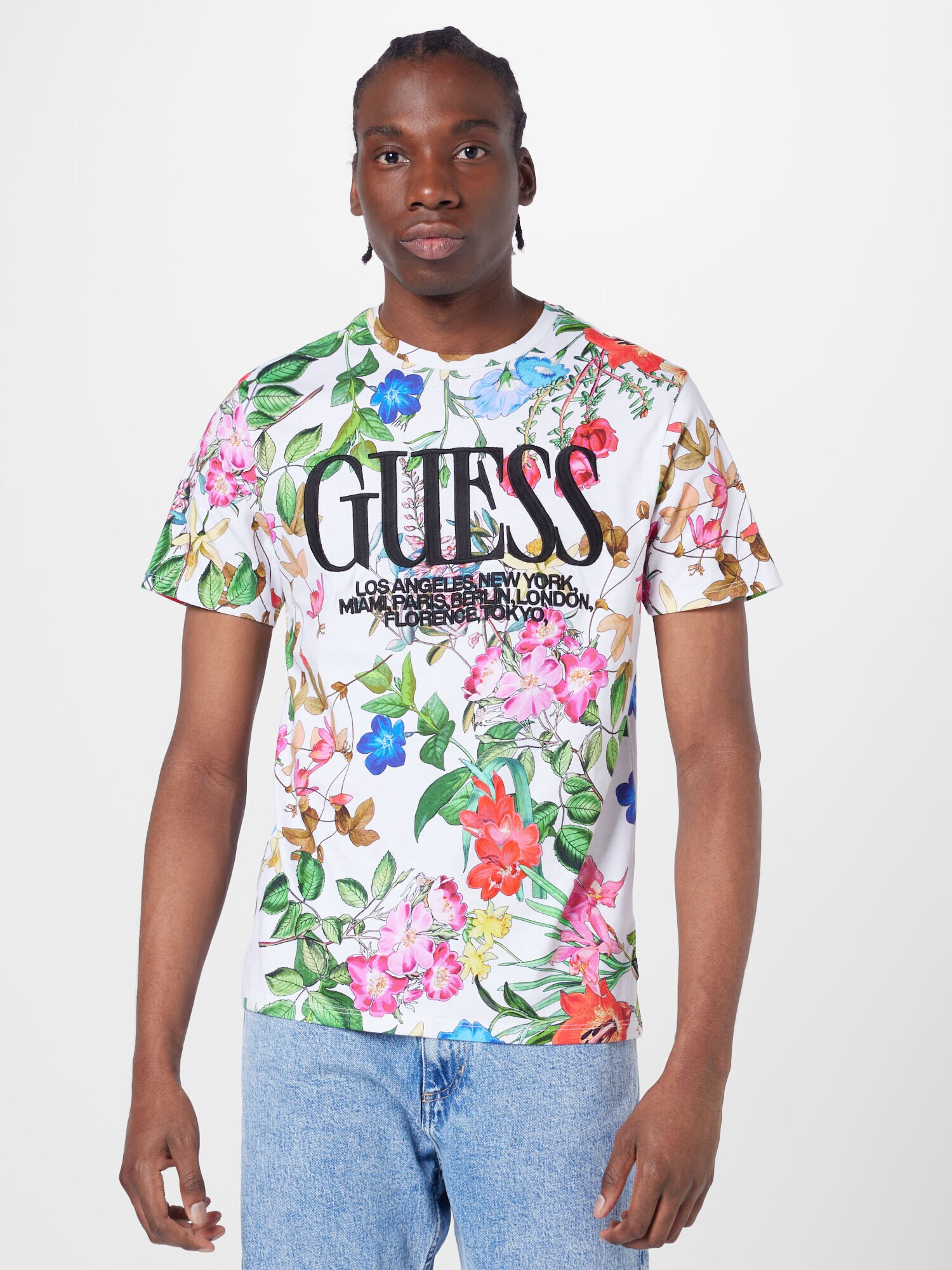 GUESS Tricou verde / roșu / negru / alb - Pled.ro