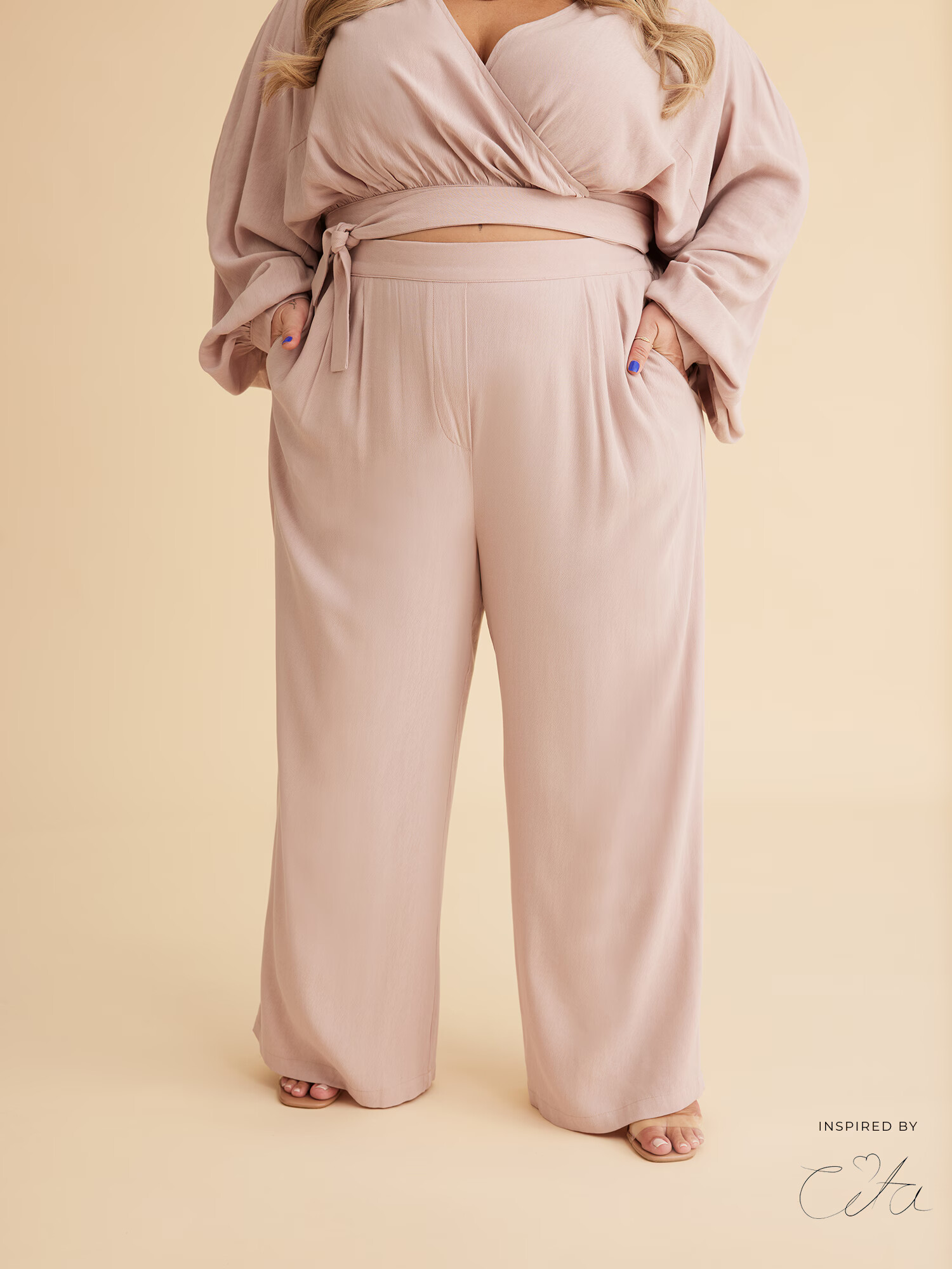 Guido Maria Kretschmer Curvy Pantaloni 'Imen' rosé - Pled.ro