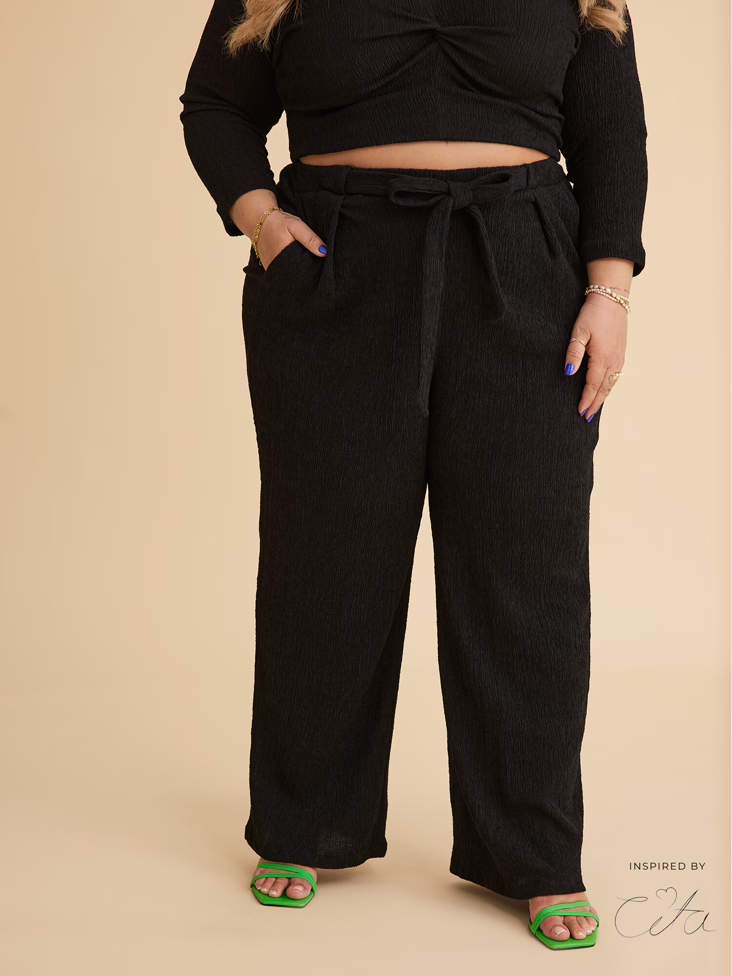 Guido Maria Kretschmer Curvy Collection Pantaloni 'Mele' negru - Pled.ro