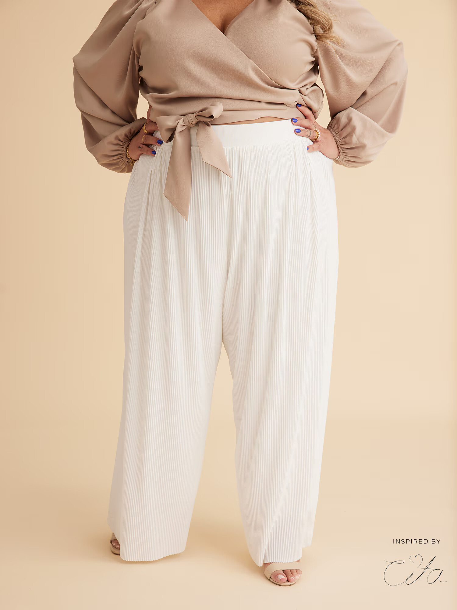 Guido Maria Kretschmer Curvy Collection Pantaloni 'Ria' alb - Pled.ro