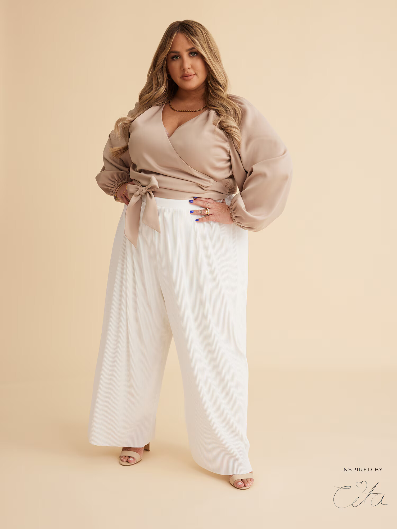 Guido Maria Kretschmer Curvy Collection Pantaloni 'Ria' alb - Pled.ro