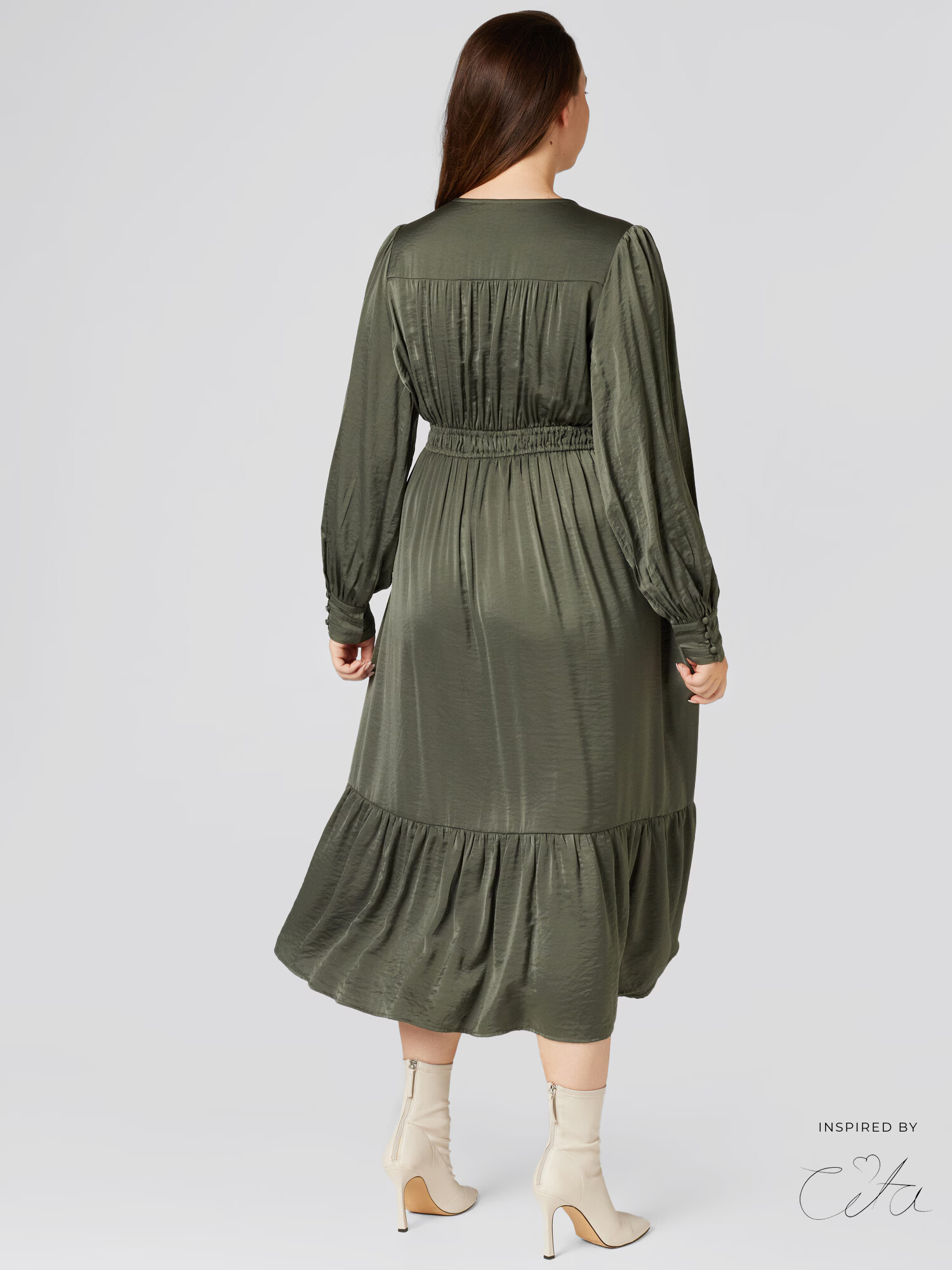 Guido Maria Kretschmer Curvy Rochie 'Regina' verde - Pled.ro