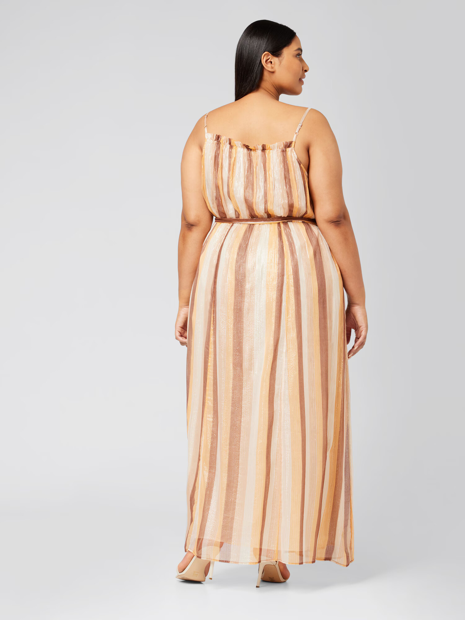 Guido Maria Kretschmer Curvy Rochie 'Valeria' crem / ecru / maro caramel / galben deschis - Pled.ro