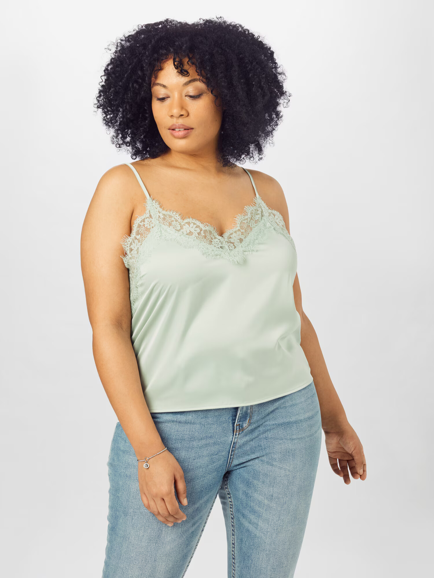 Guido Maria Kretschmer Curvy Collection Top 'Lynn' verde mentă - Pled.ro