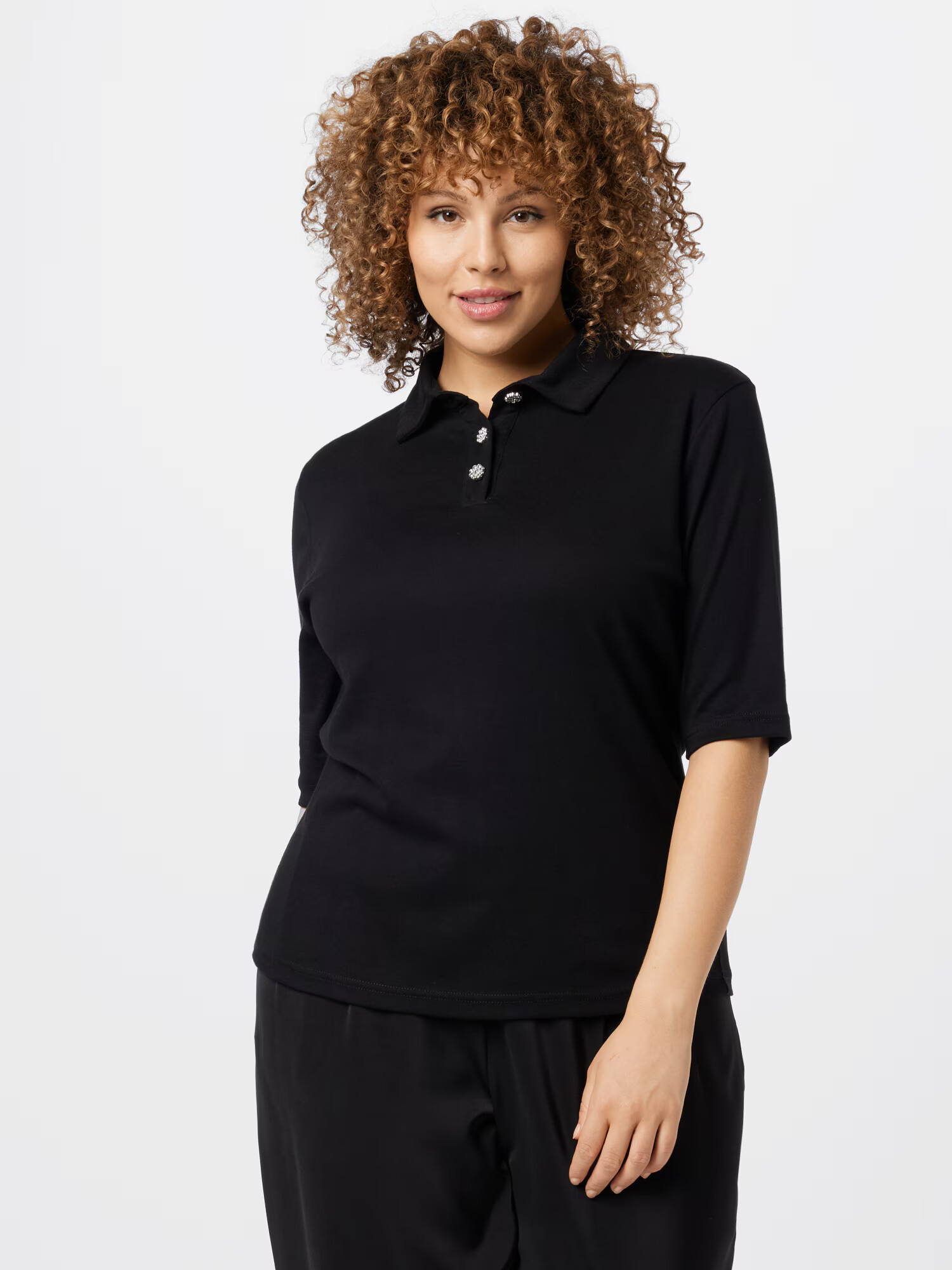 Guido Maria Kretschmer Curvy Collection Tricou 'Selma' negru - Pled.ro