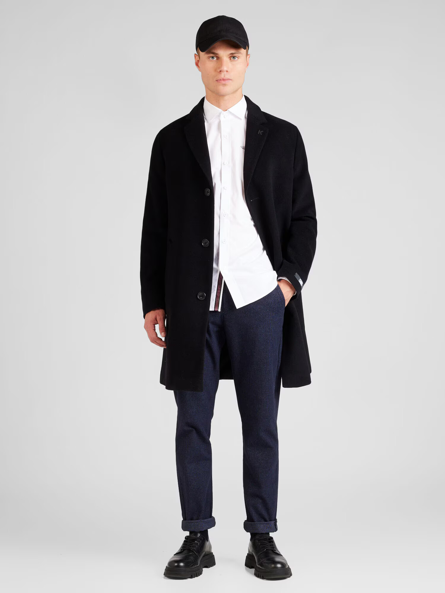 Hackett London Cămașă negru / alb - Pled.ro