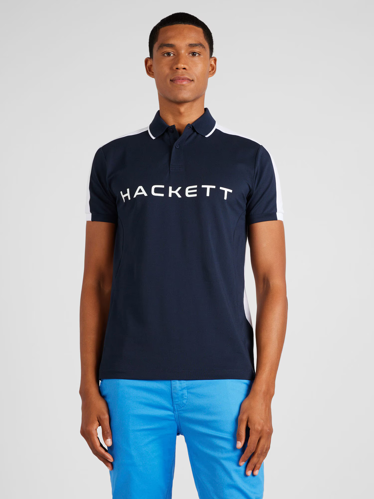 Hackett London Tricou bleumarin / alb - Pled.ro