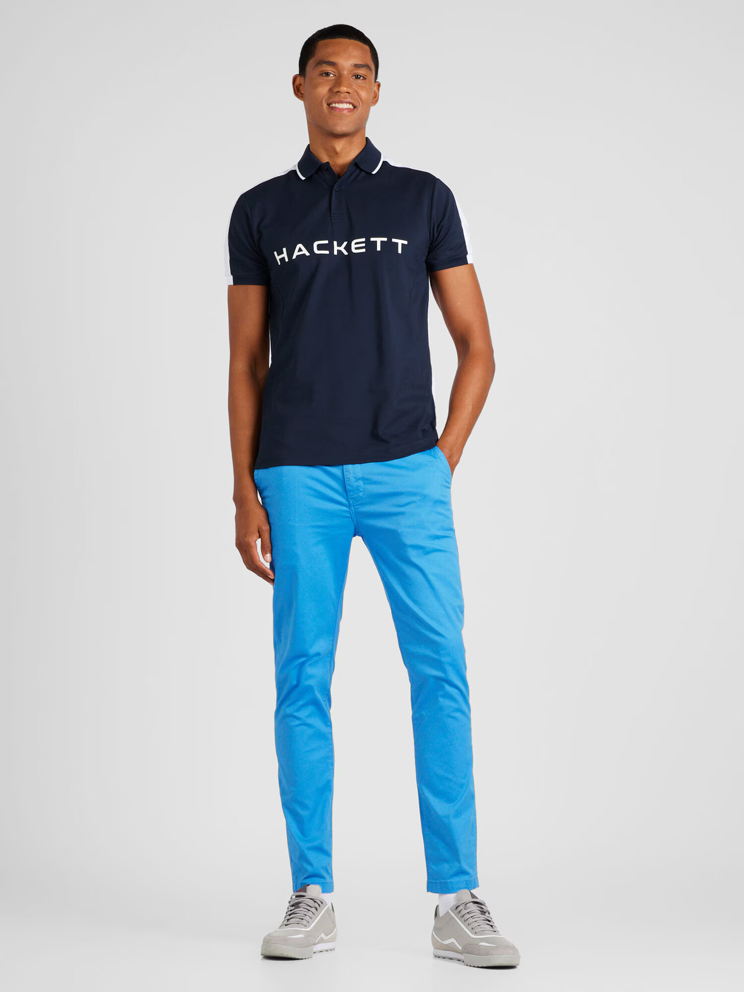 Hackett London Tricou bleumarin / alb - Pled.ro