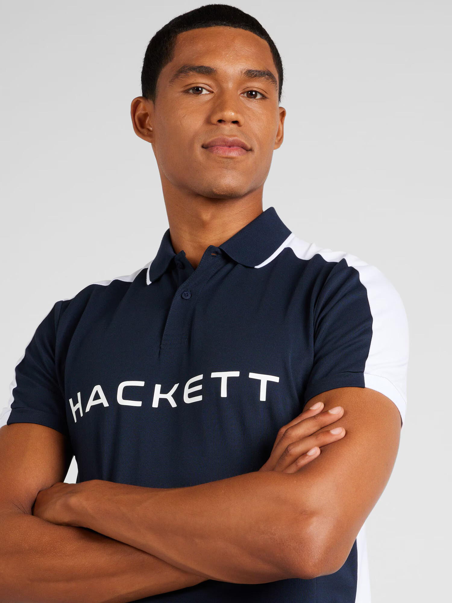 Hackett London Tricou bleumarin / alb - Pled.ro