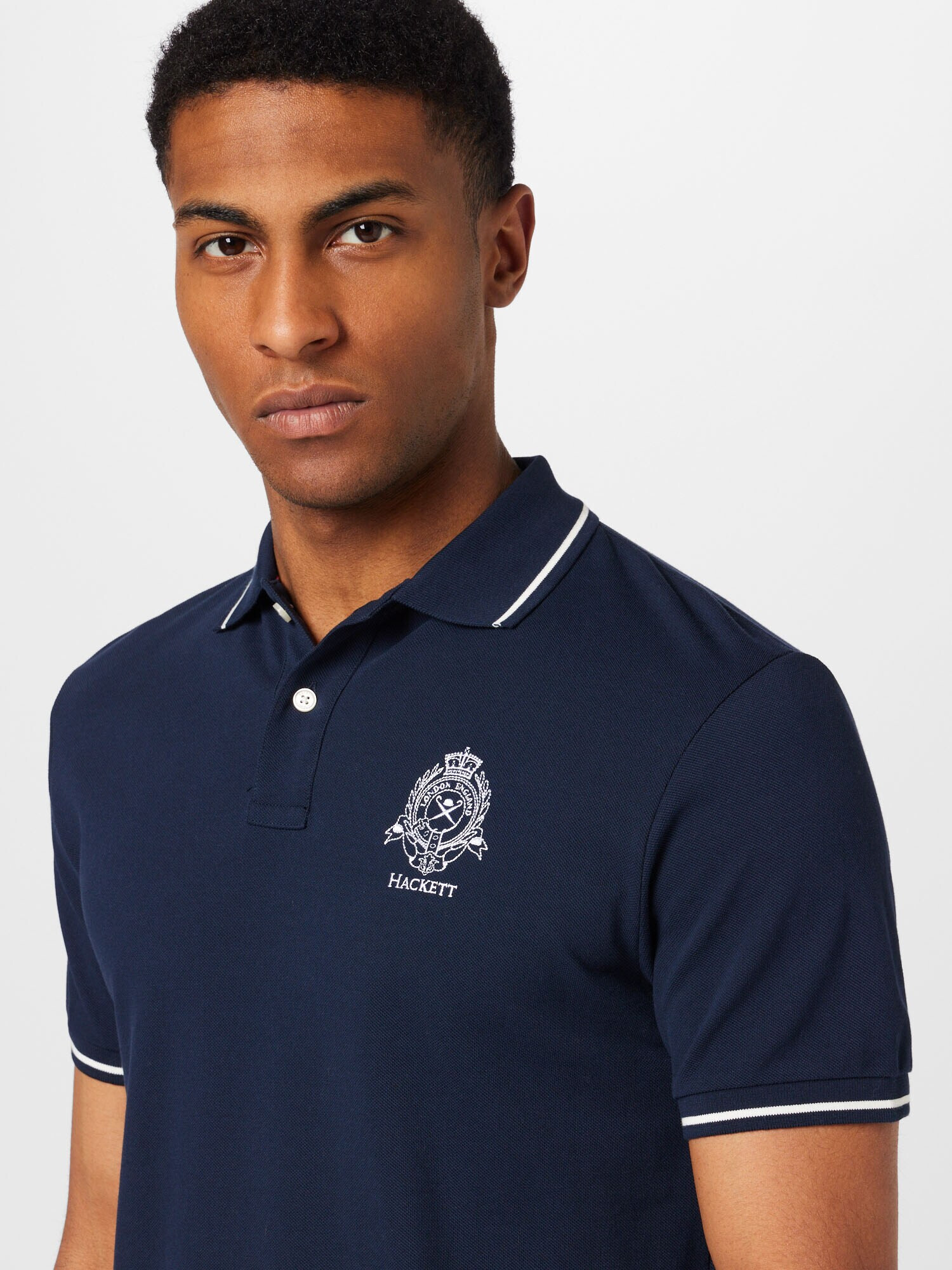 Hackett London Tricou bleumarin / alb - Pled.ro