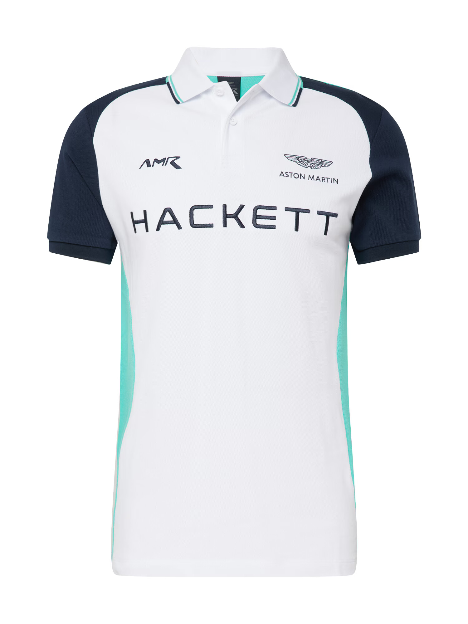 Hackett London Tricou bleumarin / albastru aqua / alb - Pled.ro