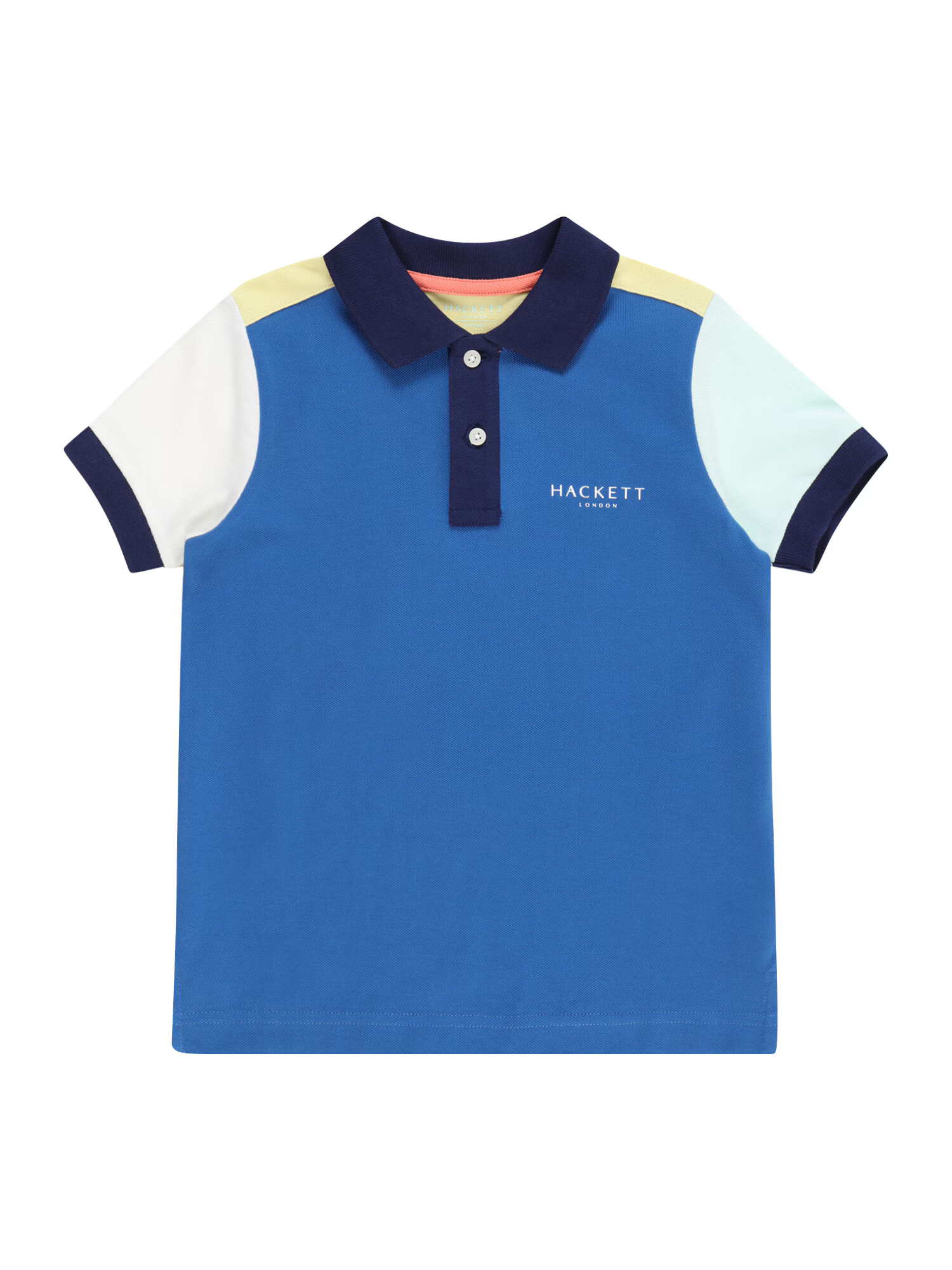 Hackett London Tricou bleumarin / albastru noapte / galben deschis / roz deschis - Pled.ro