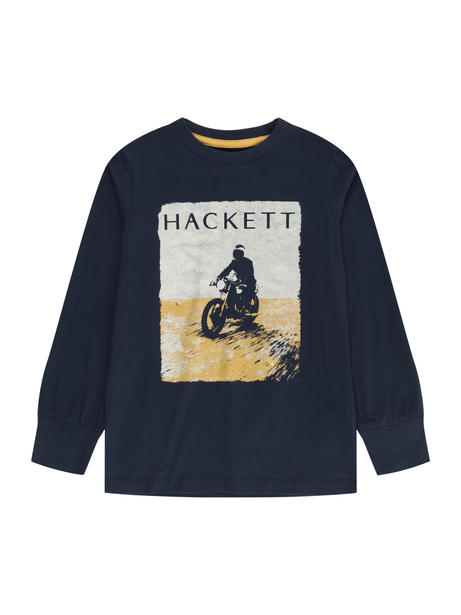 Hackett London Tricou bleumarin / galben muștar / alb - Pled.ro