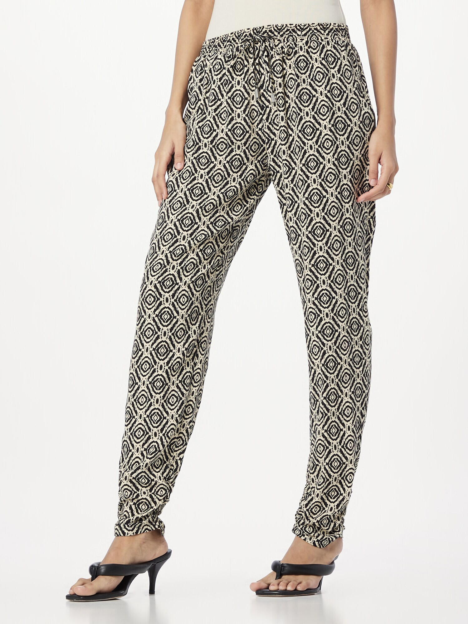 Hailys Pantaloni 'Rana' crem / negru - Pled.ro