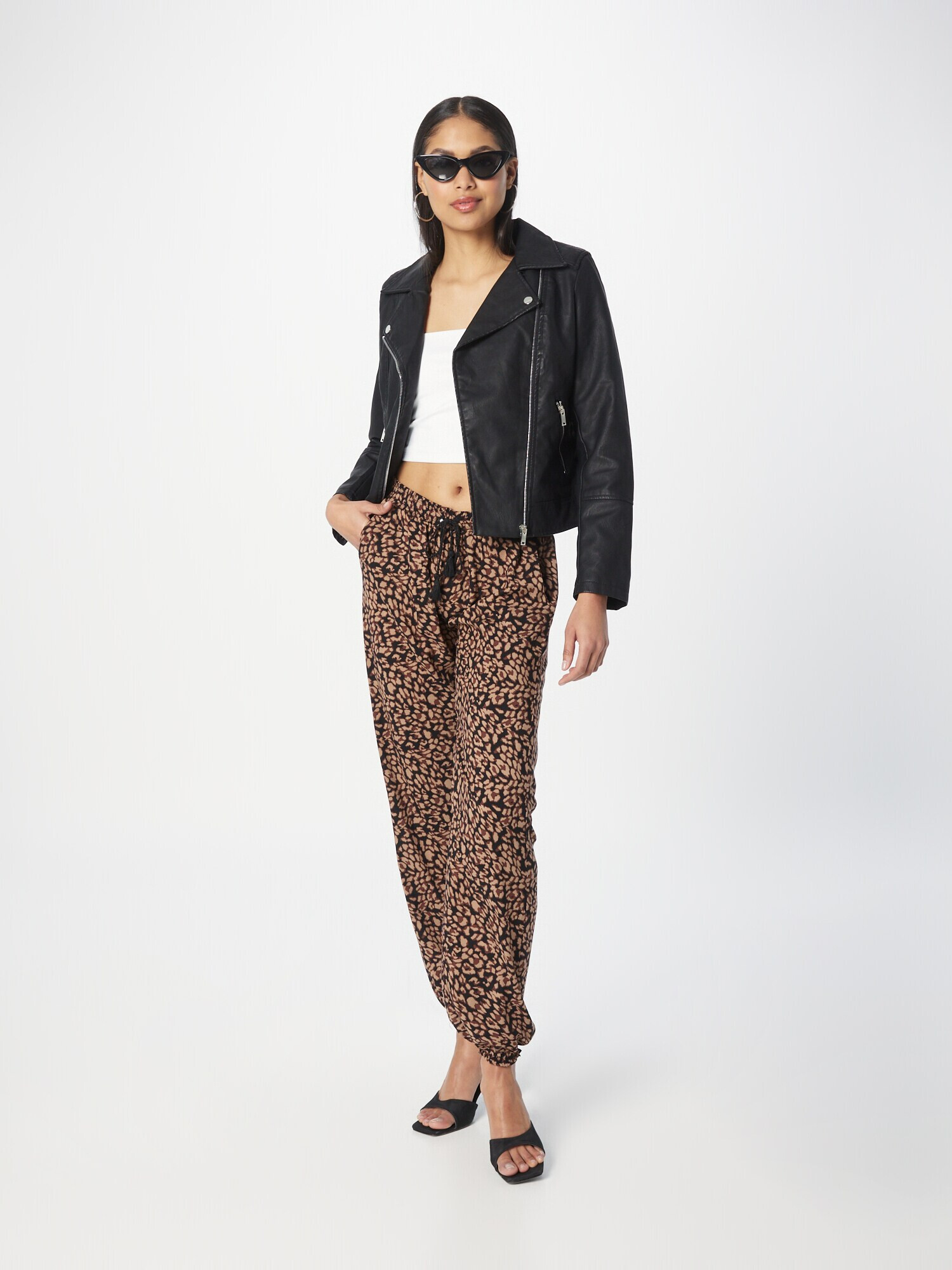 Hailys Pantaloni 'Roxy' maro / maro deschis / negru - Pled.ro