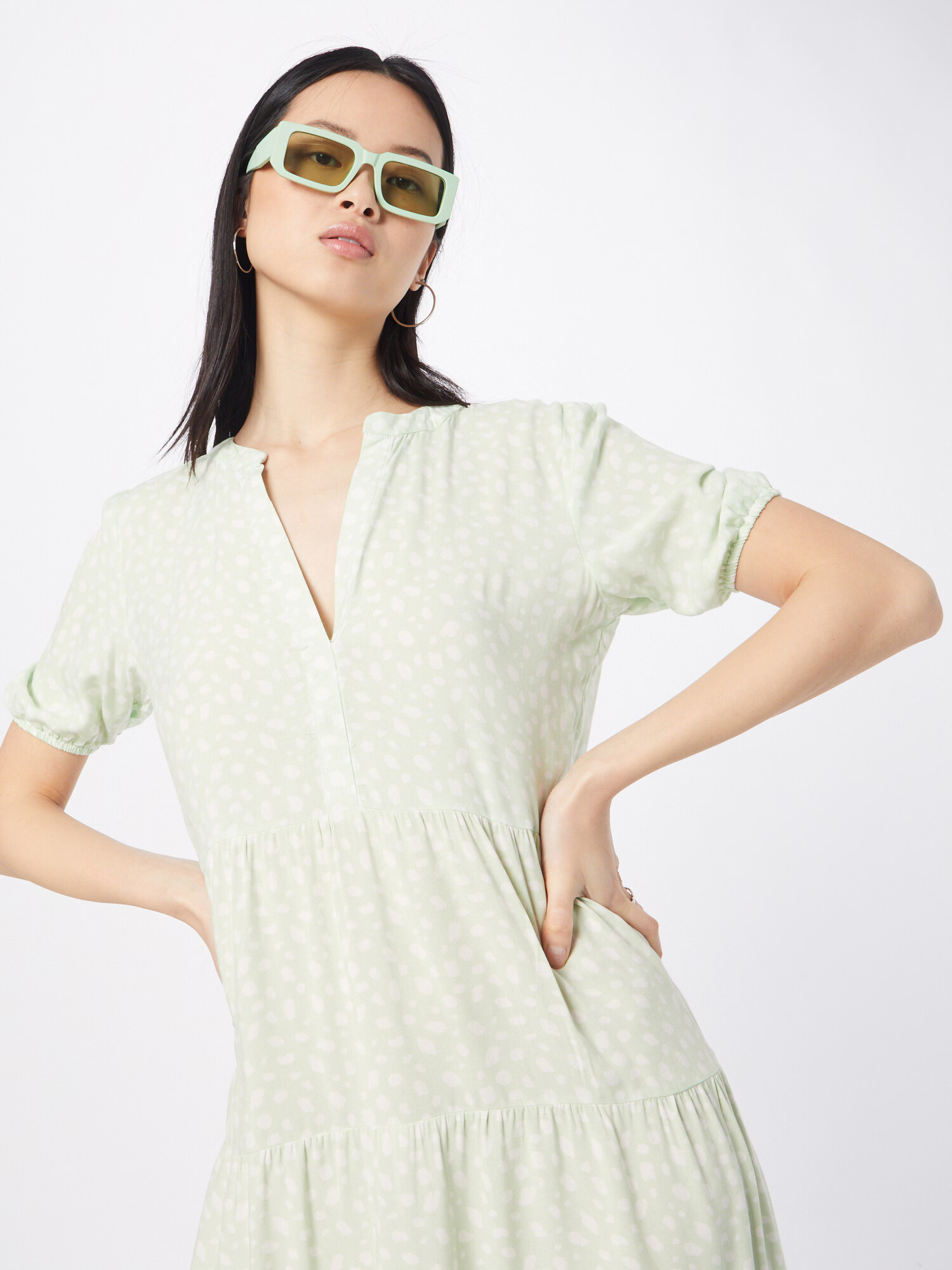 Hailys Rochie 'Mariama' verde mentă / alb - Pled.ro