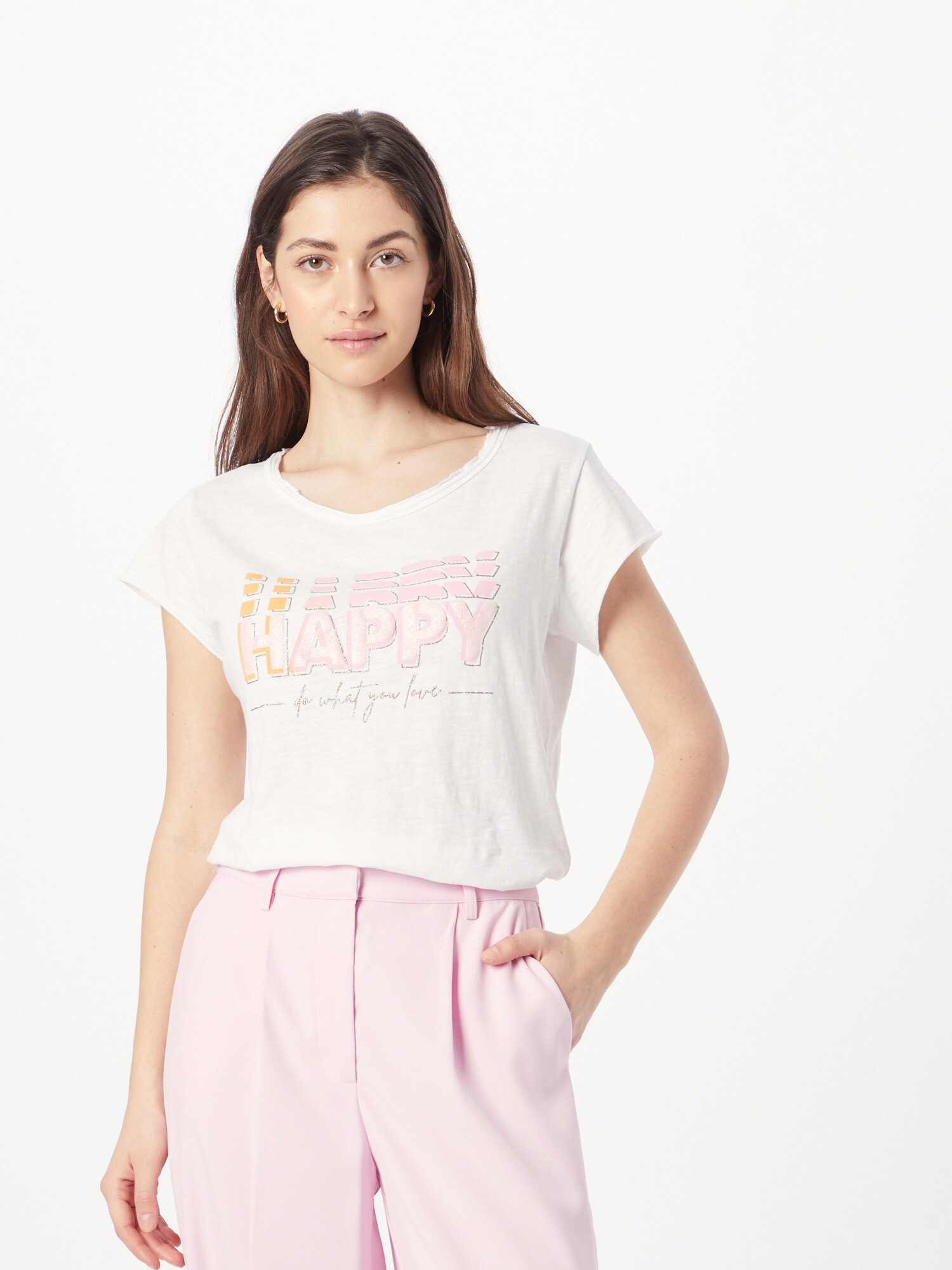 Hailys Tricou 'Svenjana' galben miere / roz / alb - Pled.ro