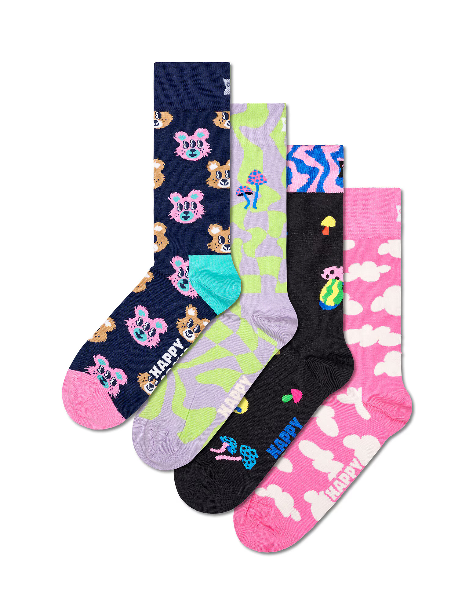 Happy Socks Șosete 'Happy In Wonderland' bleumarin / mov pastel / roz / negru - Pled.ro