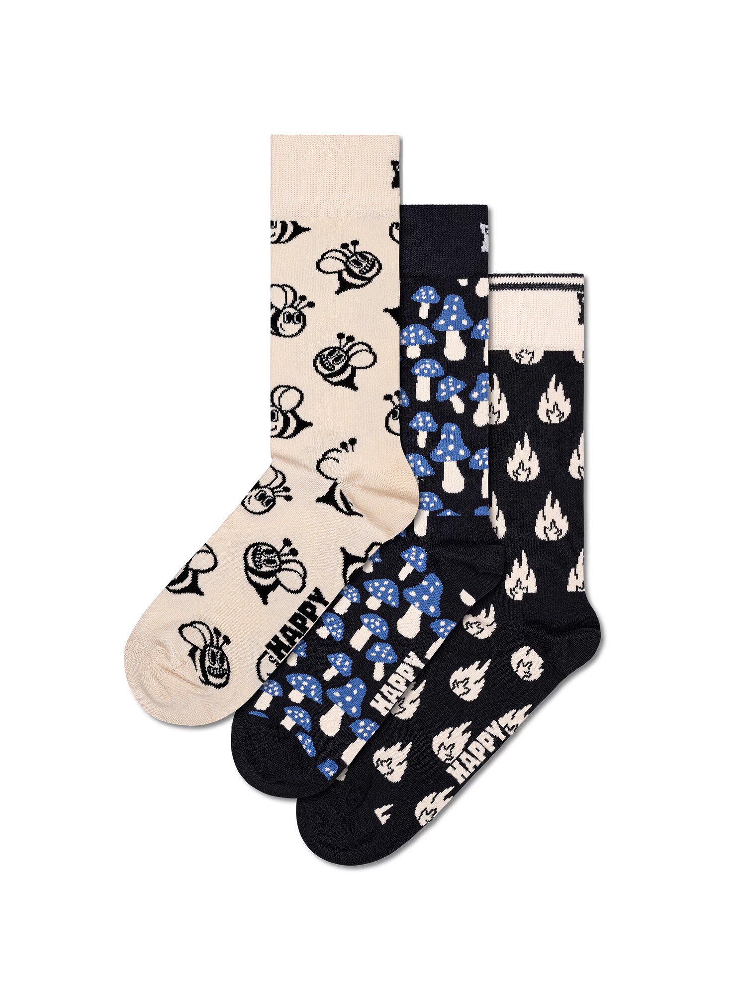 Happy Socks Șosete 'Monochrome Magic' bej / albastru / negru / alb murdar - Pled.ro