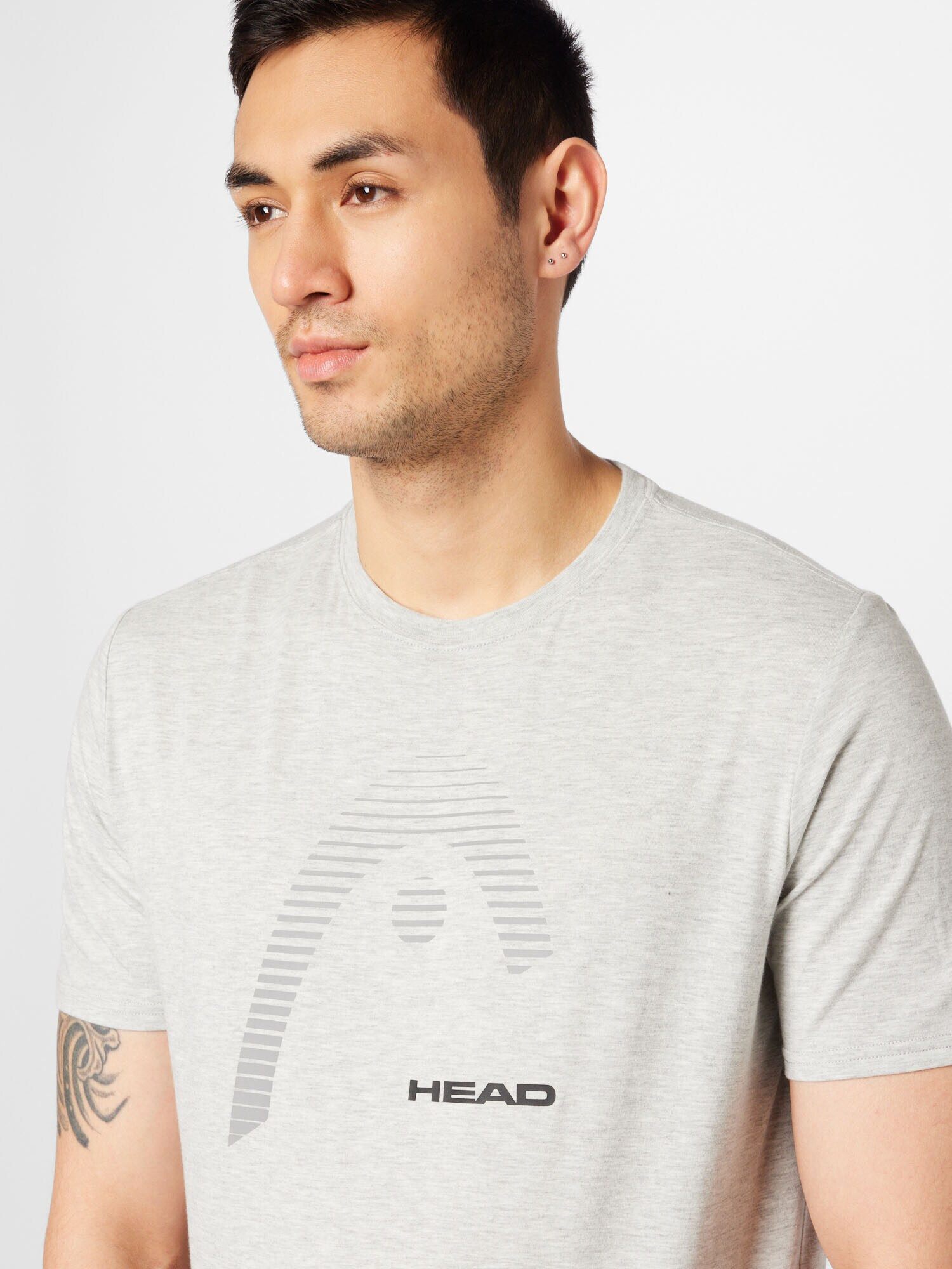 HEAD Tricou funcțional 'CARL' gri deschis / negru - Pled.ro