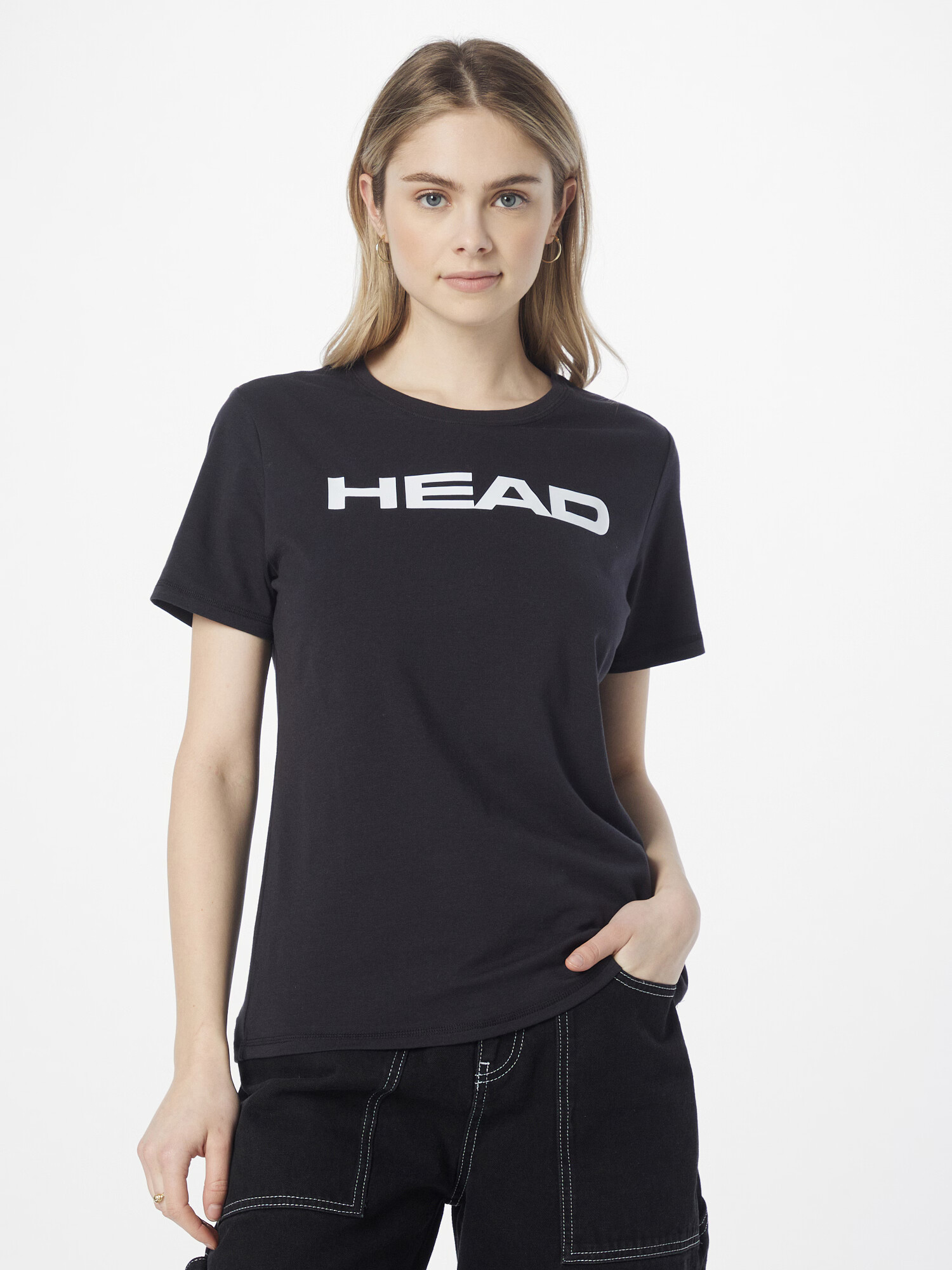 HEAD Tricou funcțional negru / alb - Pled.ro