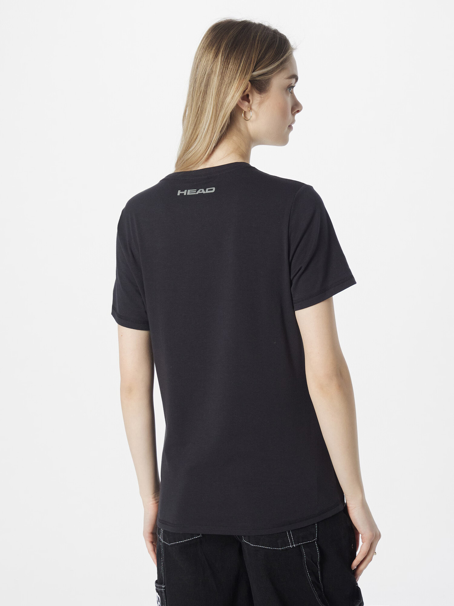 HEAD Tricou funcțional negru / alb - Pled.ro