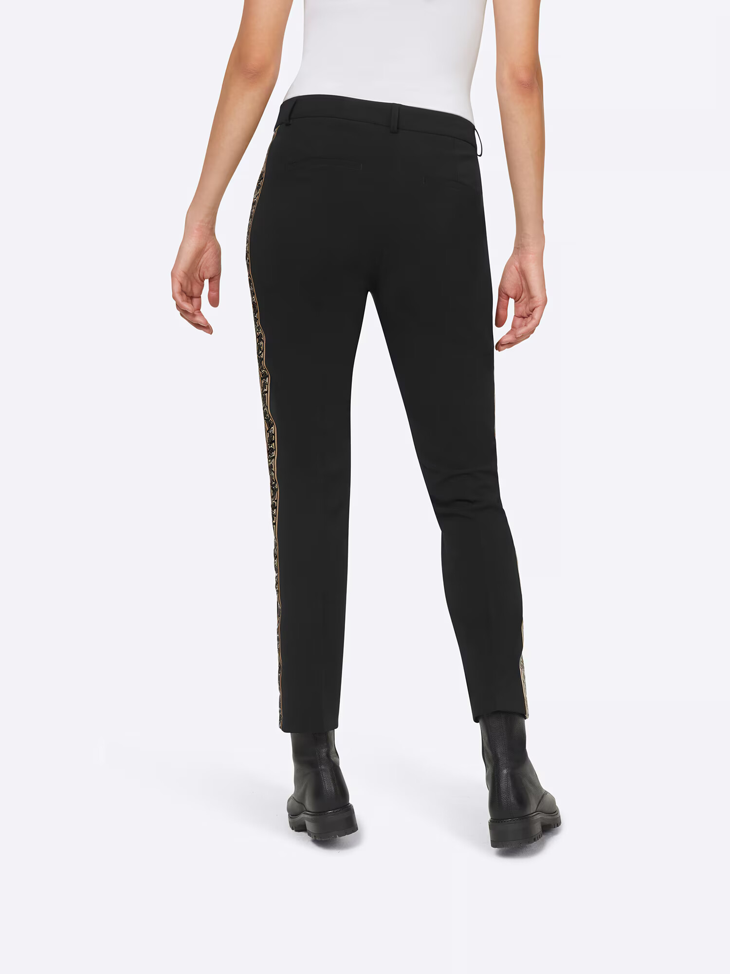 heine Pantaloni bej / negru - Pled.ro