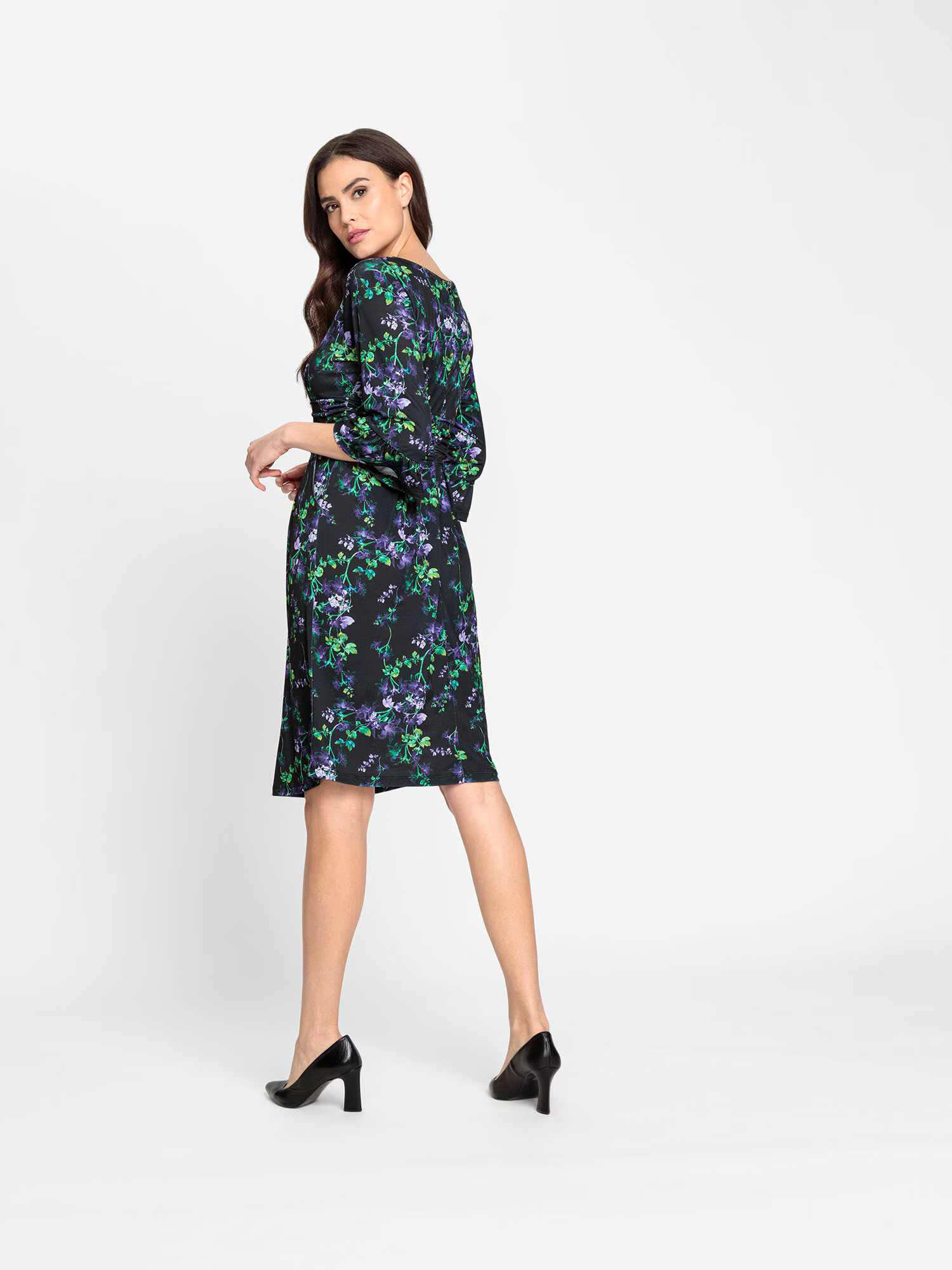 heine Rochie verde / lila / negru - Pled.ro