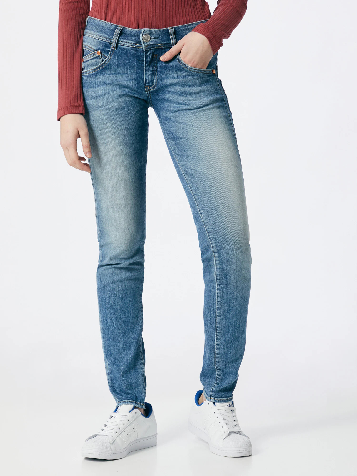 Herrlicher Jeans 'Gila Slim Organic Denim' albastru - Pled.ro