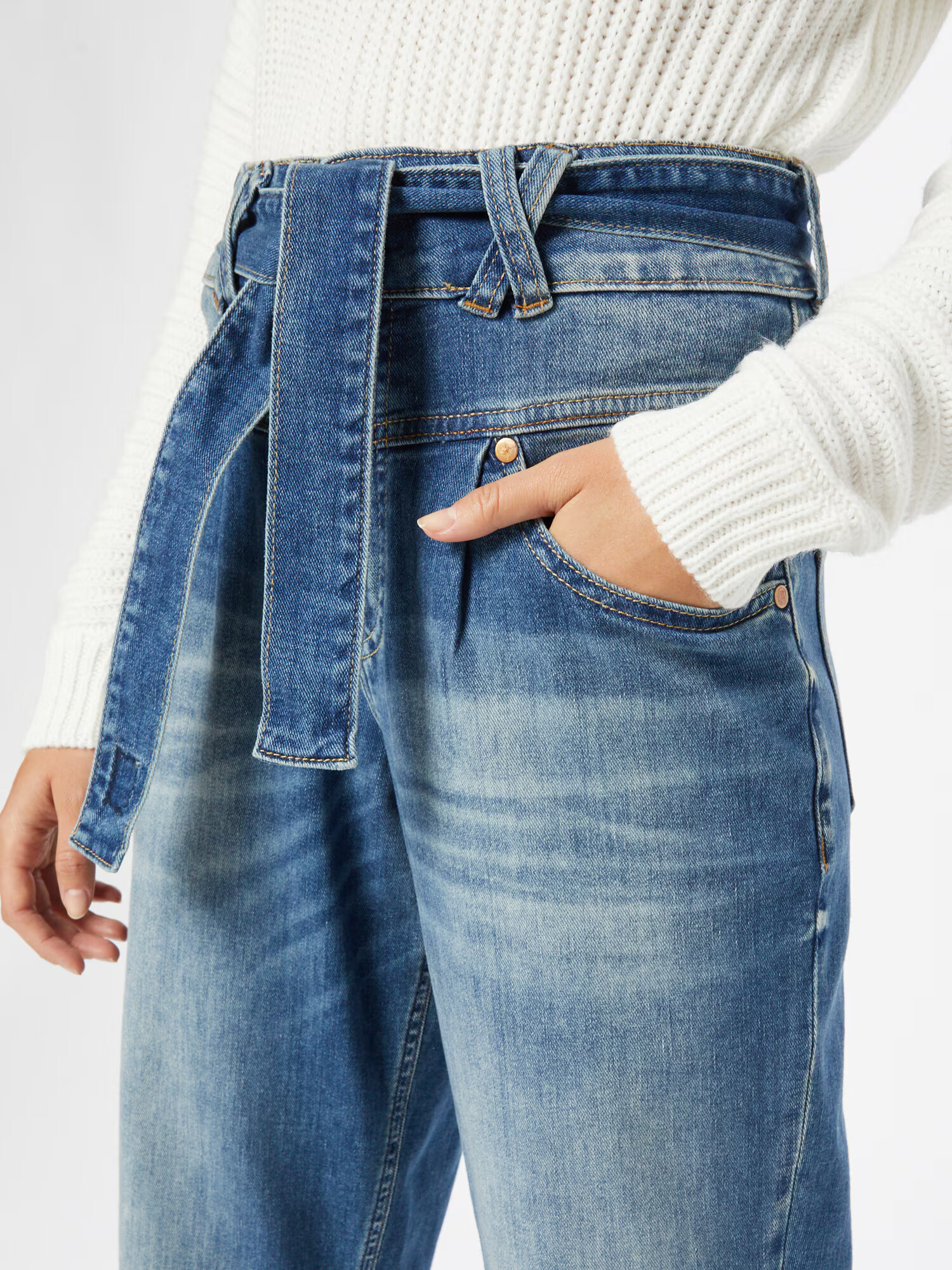 Herrlicher Pantaloni cu cute 'Kabira' albastru denim - Pled.ro