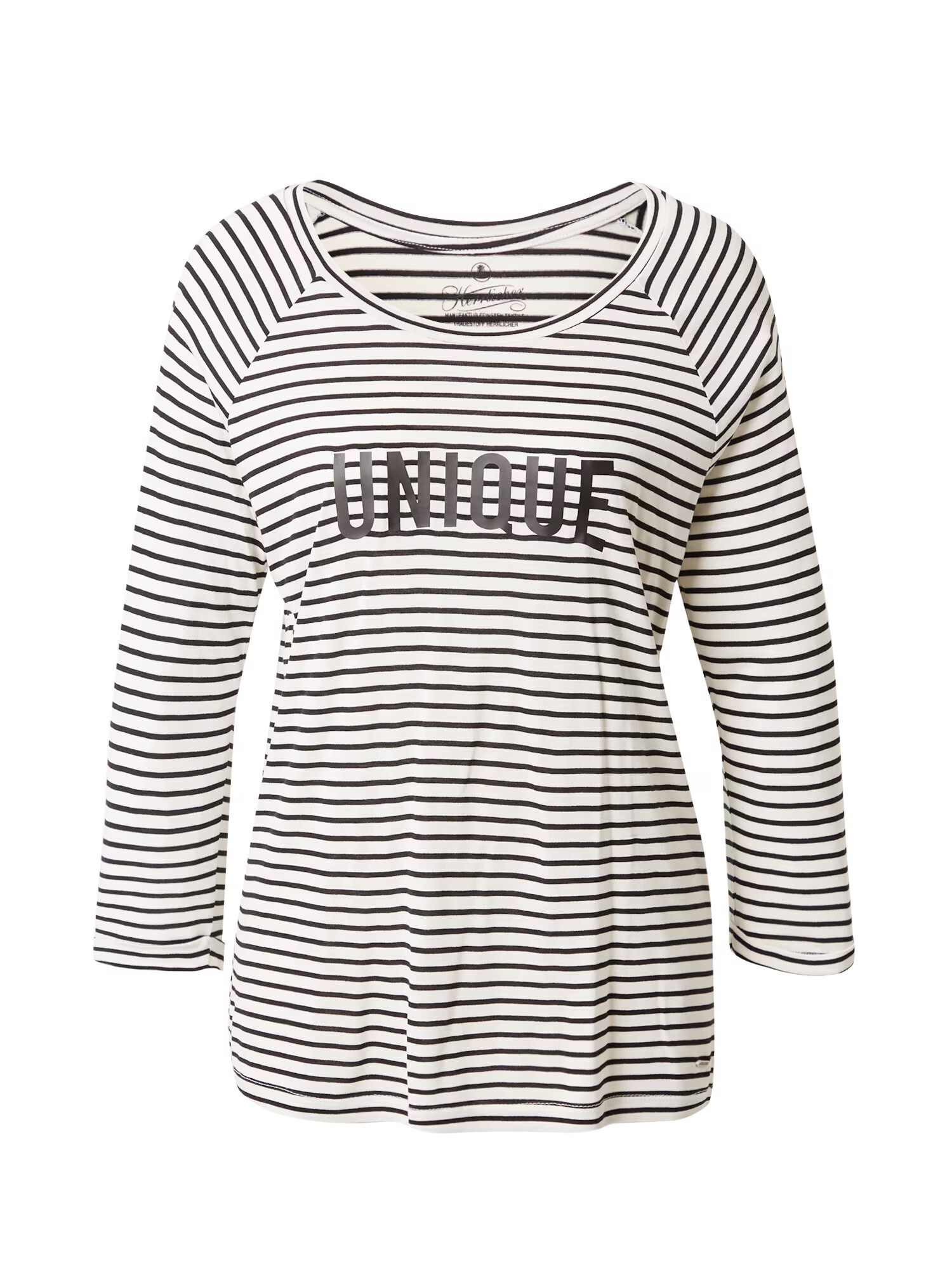 Herrlicher Tricou 'Angelika' negru / alb - Pled.ro