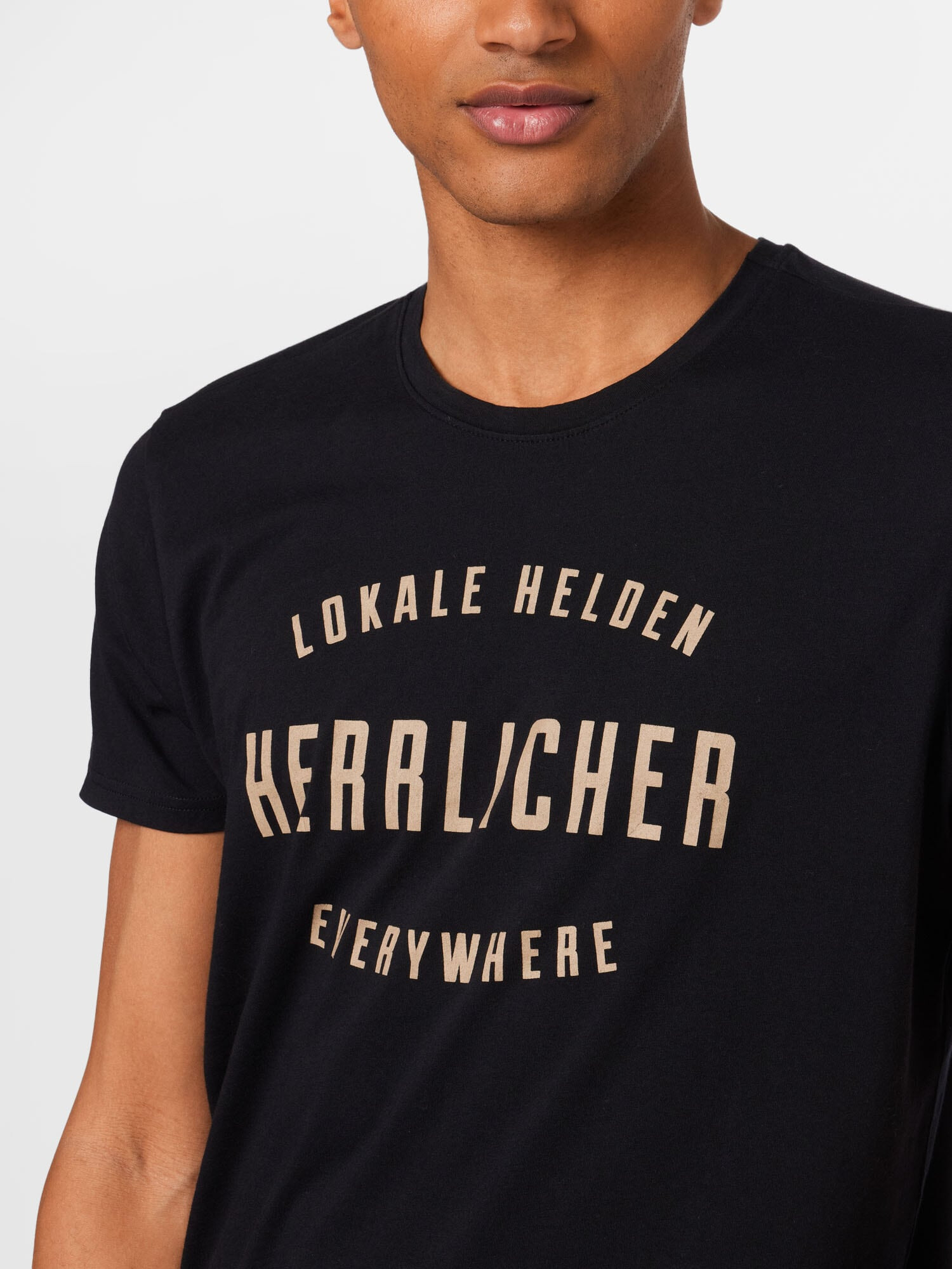 Herrlicher Tricou bej / negru - Pled.ro