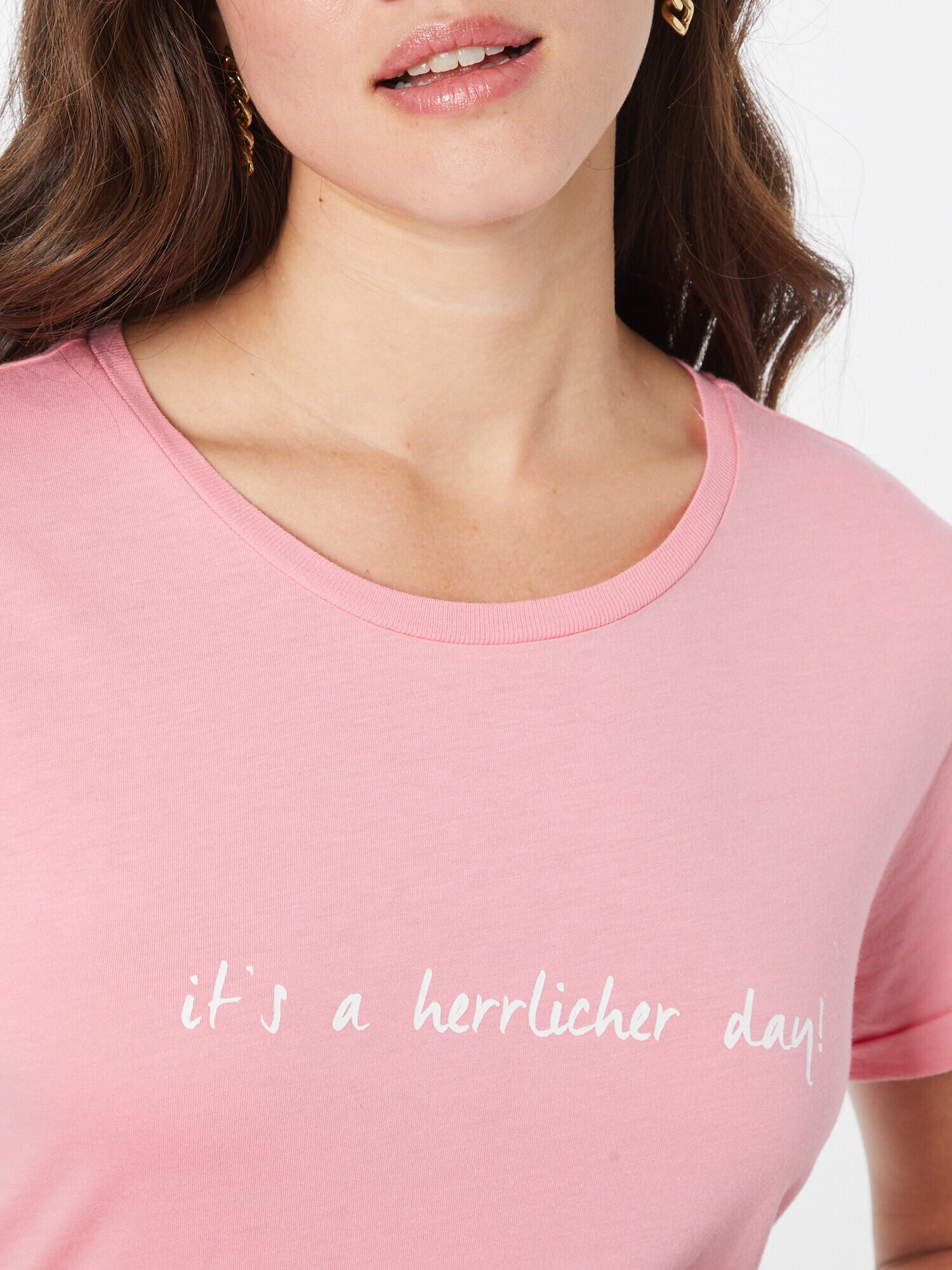 Herrlicher Tricou 'Kendall' roz / alb - Pled.ro