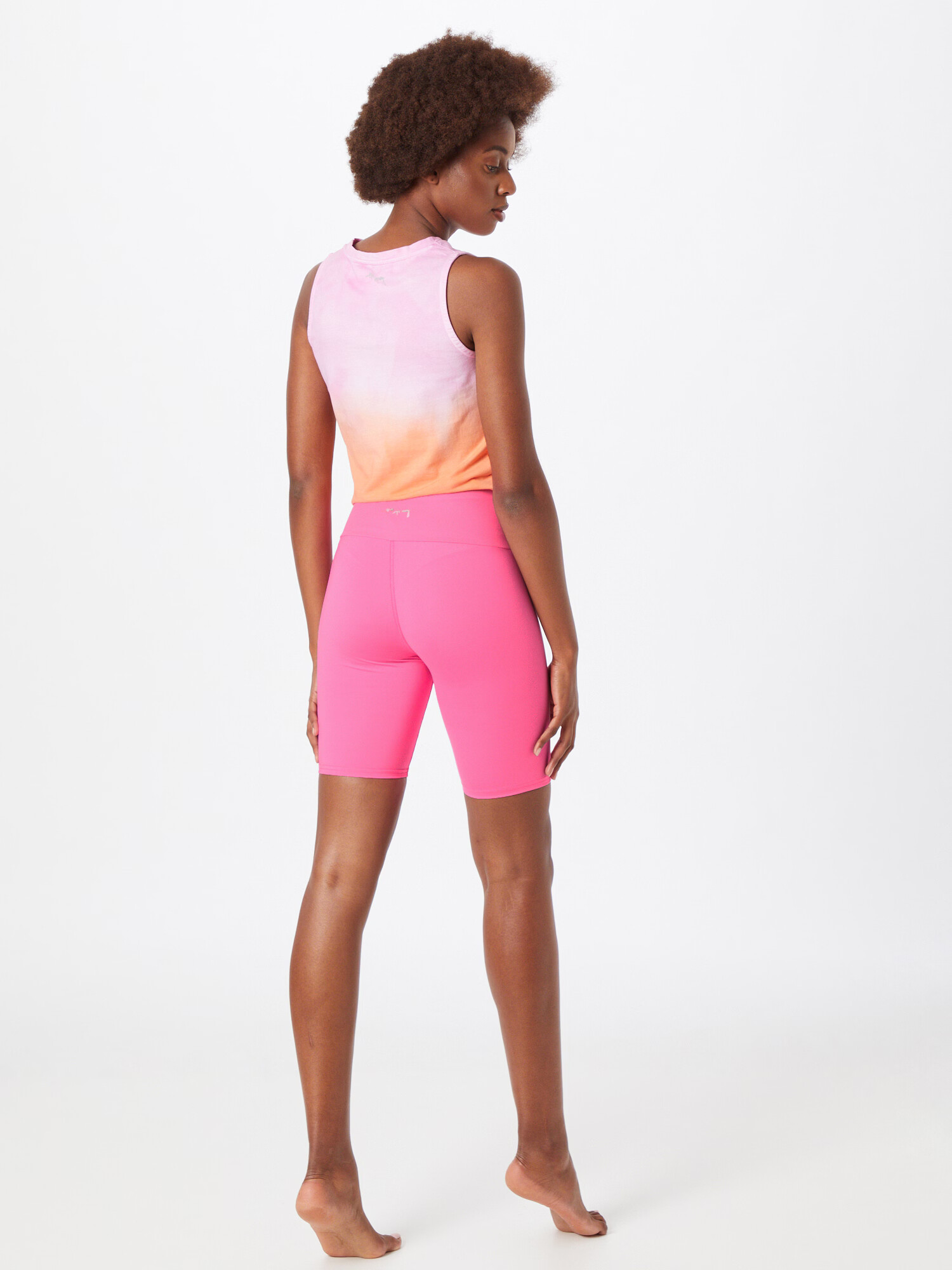 Hey Honey Pantaloni sport roz neon / alb - Pled.ro