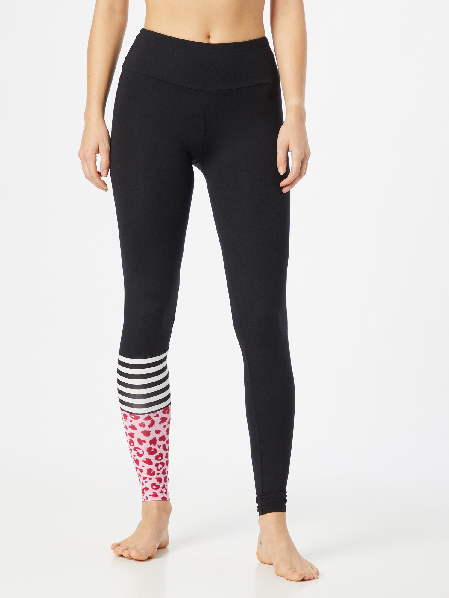 Hey Honey Pantaloni sport roz / roz pitaya / negru / alb - Pled.ro