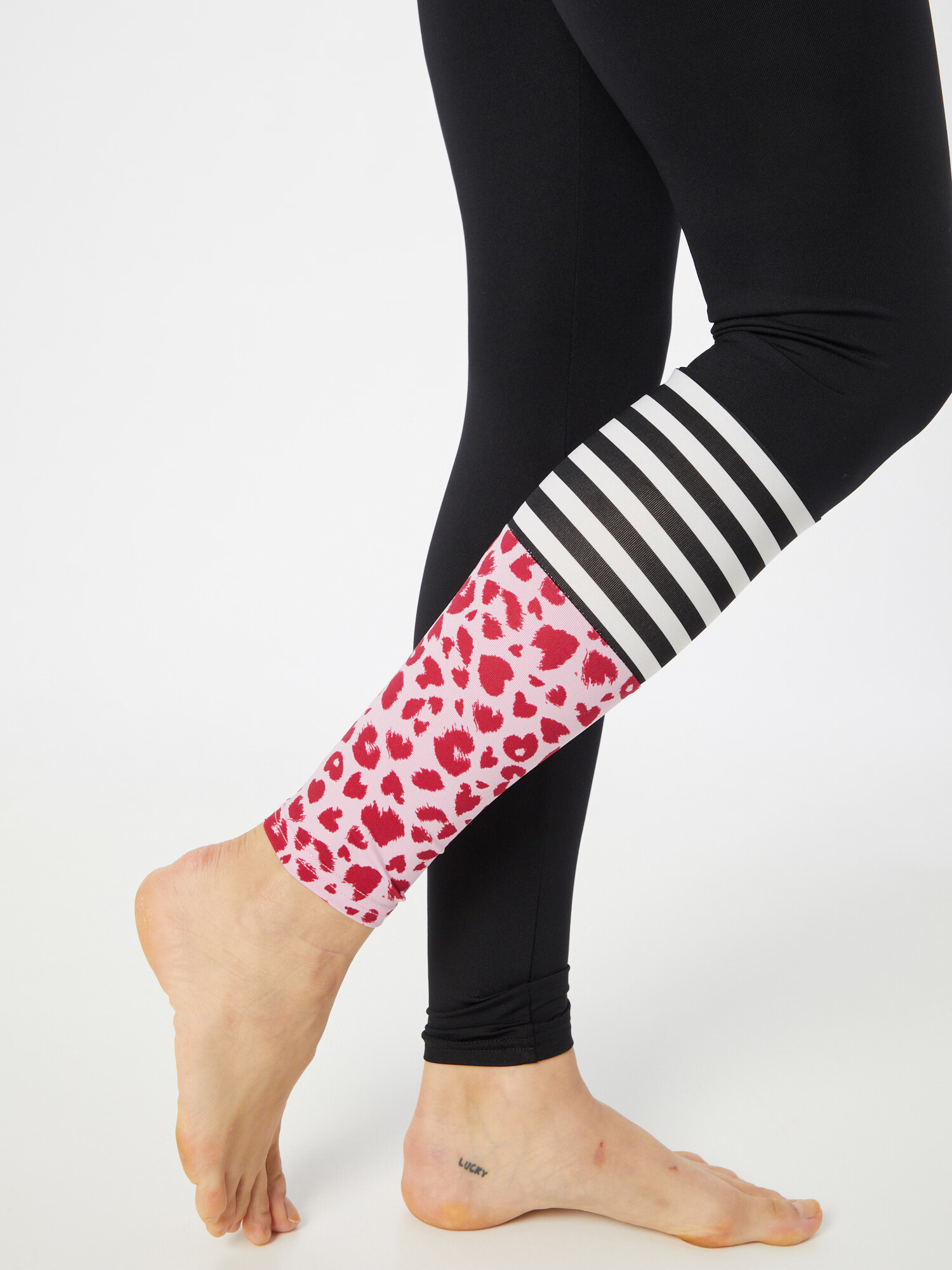 Hey Honey Pantaloni sport roz / roz pitaya / negru / alb - Pled.ro