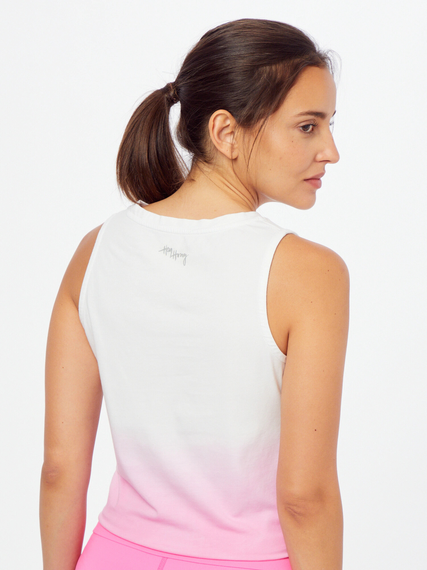 Hey Honey Sport top roz neon / alb - Pled.ro