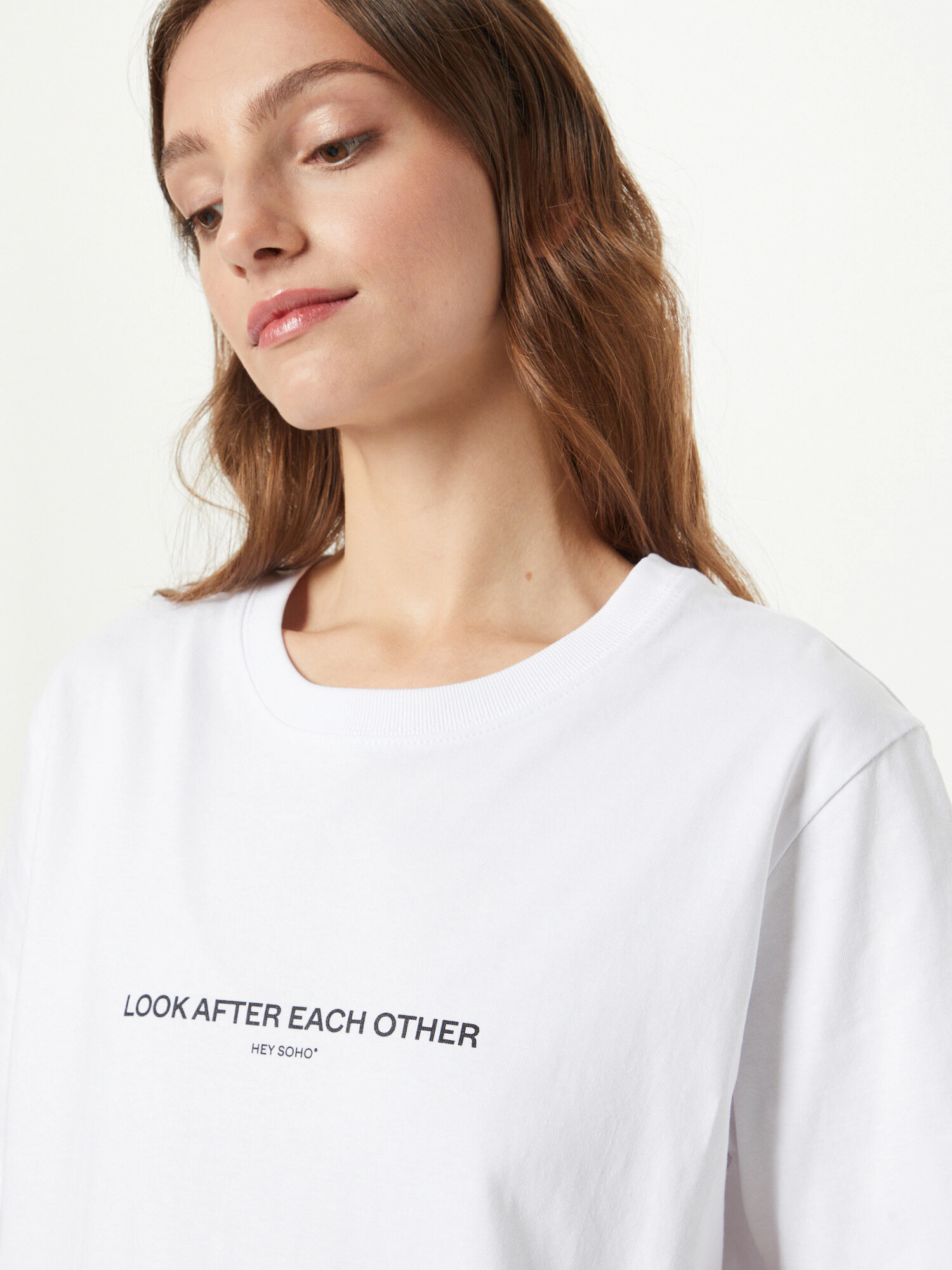 Hey Soho Tricou 'LOOK AFTER EACH OTHER' negru / alb - Pled.ro