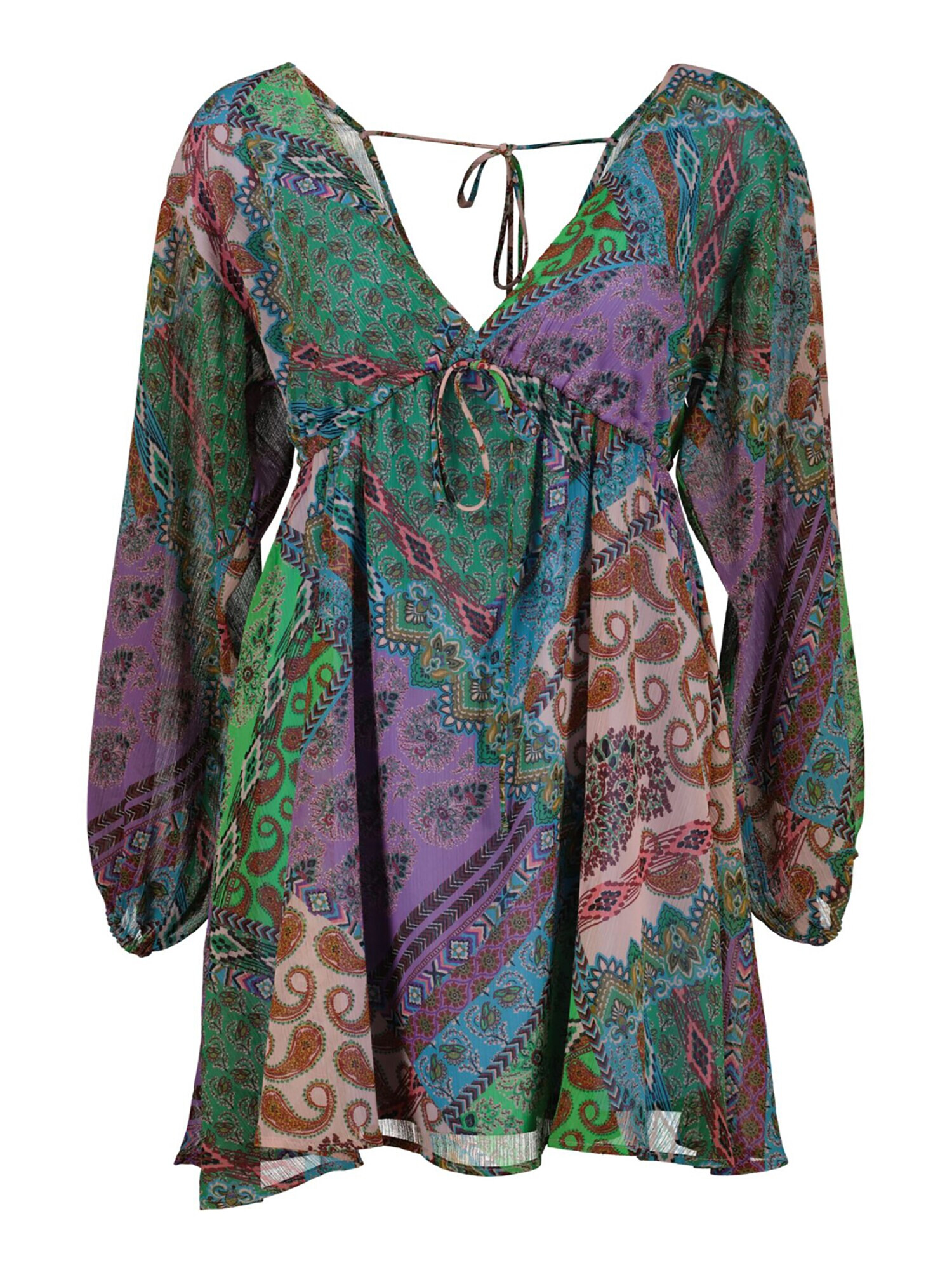 High Spirits Rochie bej / maro / verde jad / lila - Pled.ro