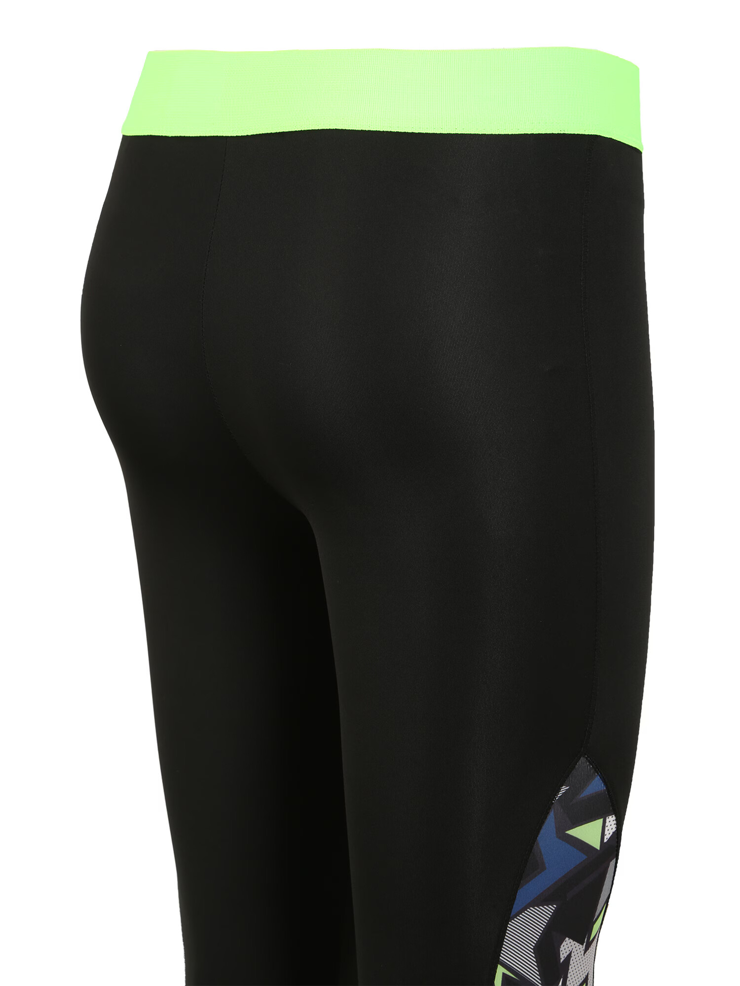 HIIT Pantaloni sport 'abstract geo' verde neon / negru - Pled.ro