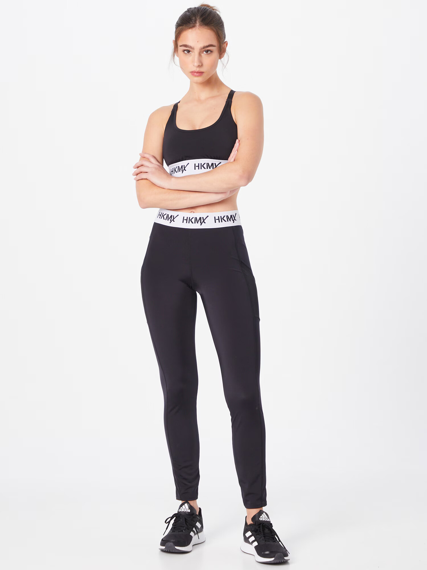 HKMX Pantaloni sport negru / alb - Pled.ro