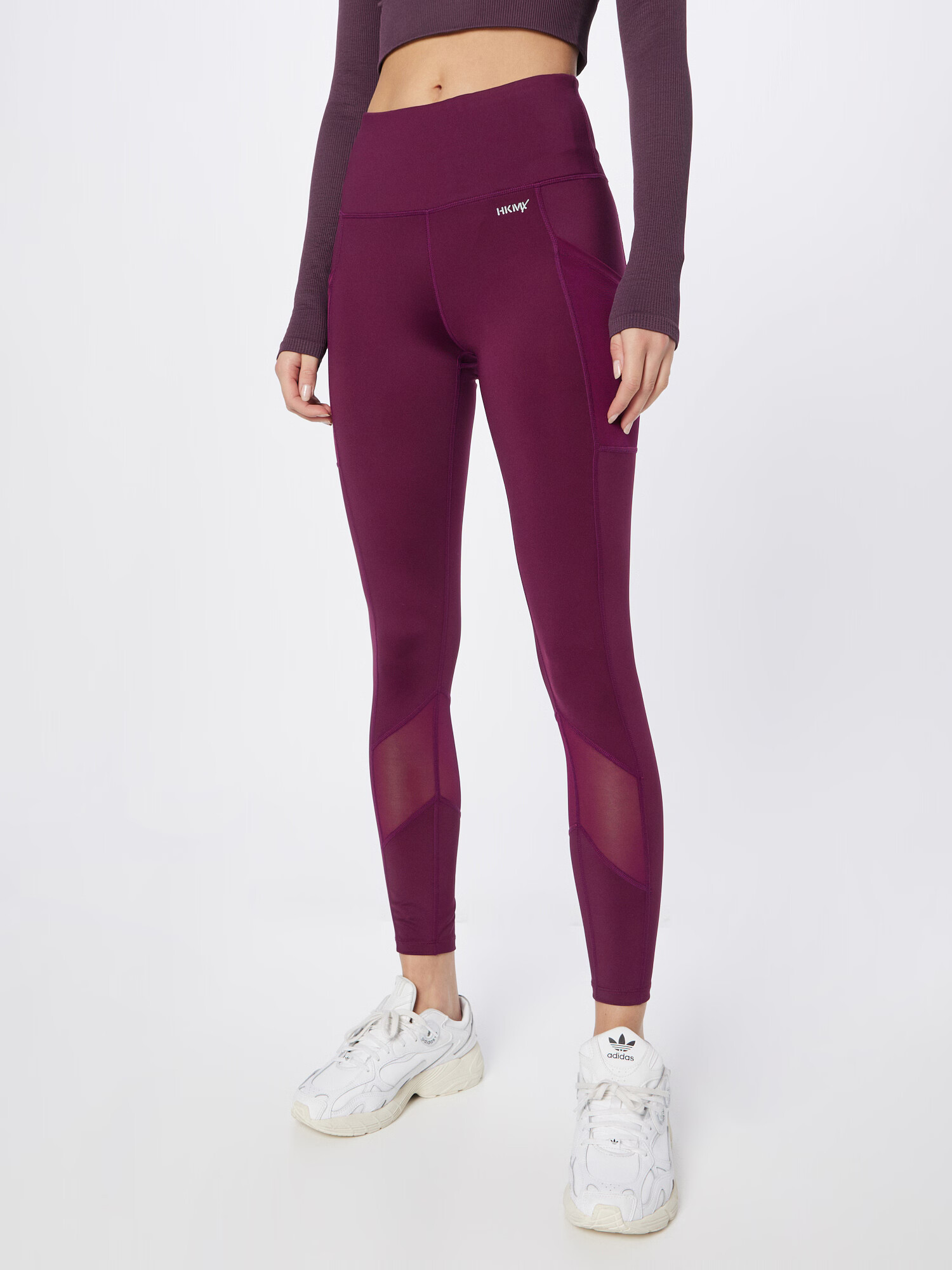 HKMX Pantaloni sport roșu-violet / alb - Pled.ro