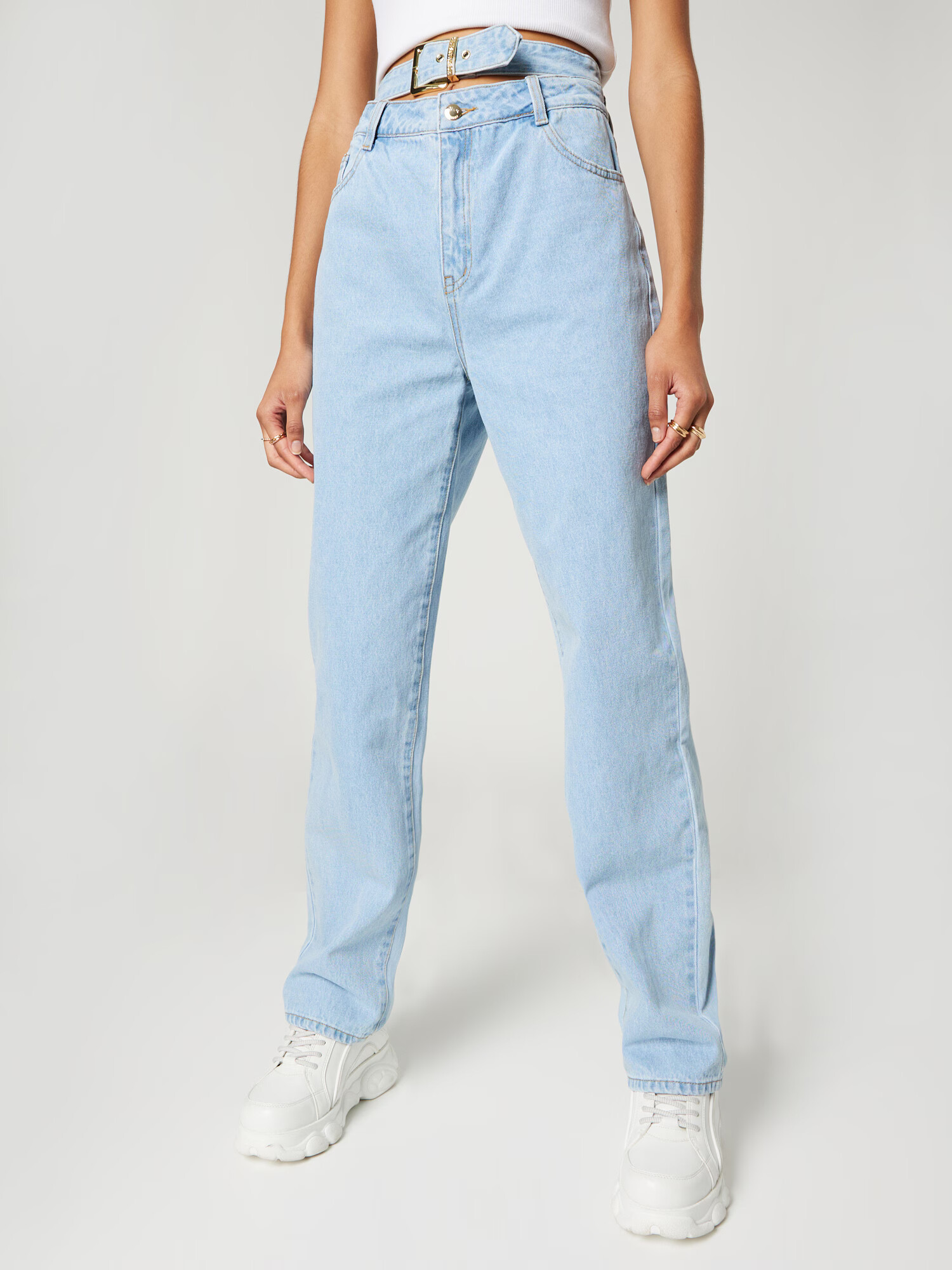 Hoermanseder x About You Jeans 'Emmy' albastru deschis - Pled.ro