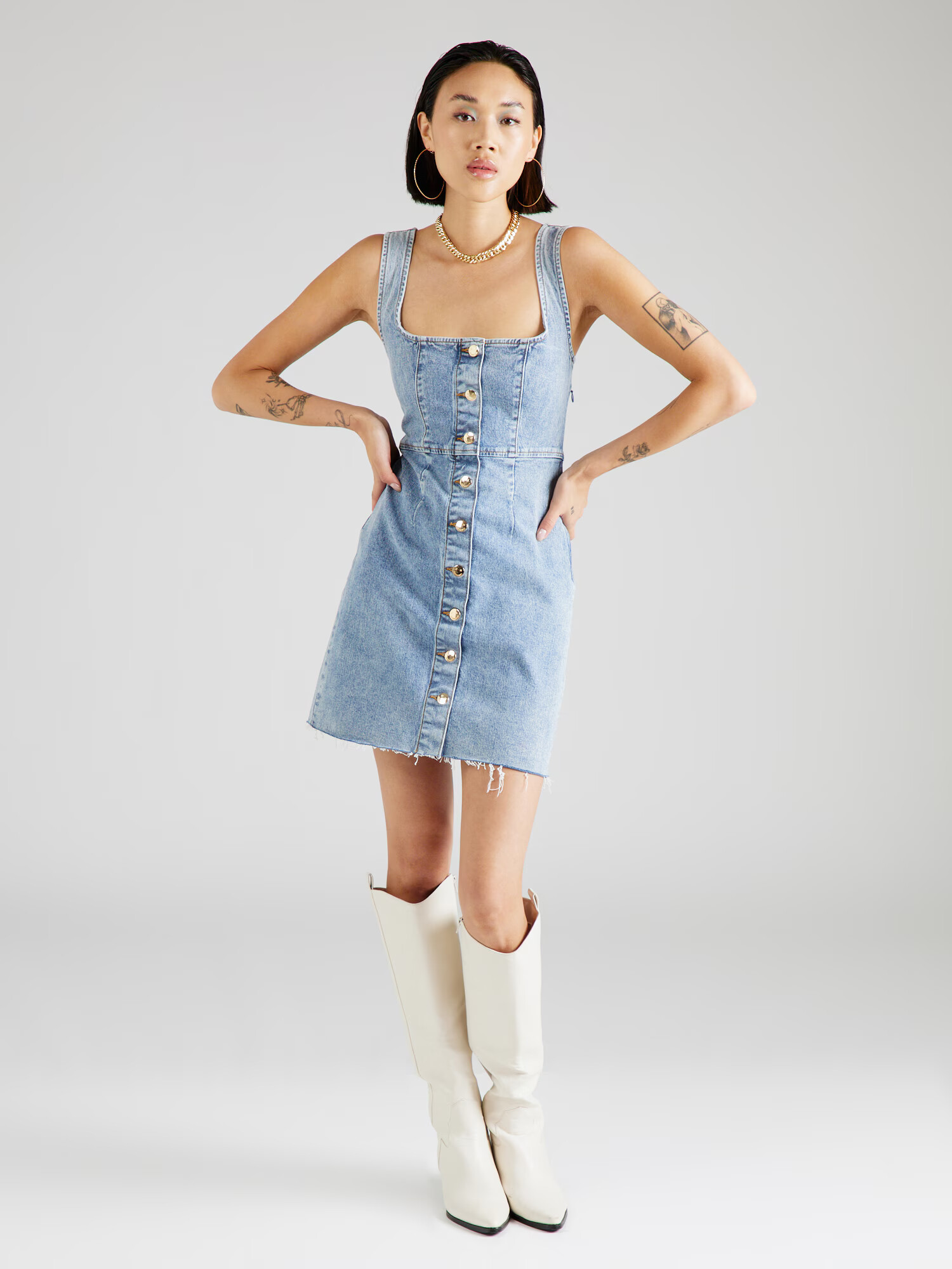 Hoermanseder x About You Rochie 'Lani' albastru denim - Pled.ro