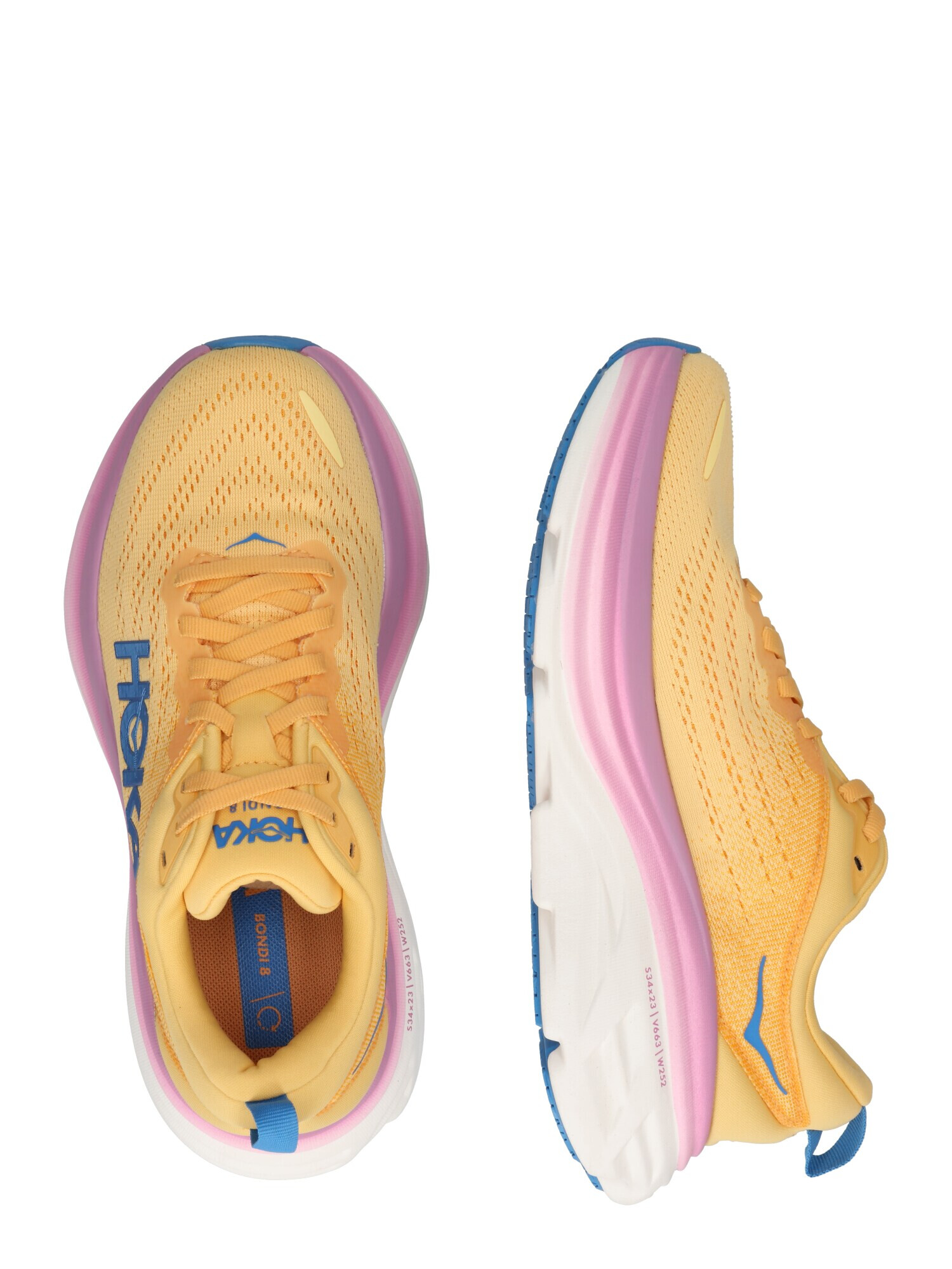 Hoka One One Sneaker de alergat 'BONDI 8' albastru / portocaliu deschis / roz - Pled.ro